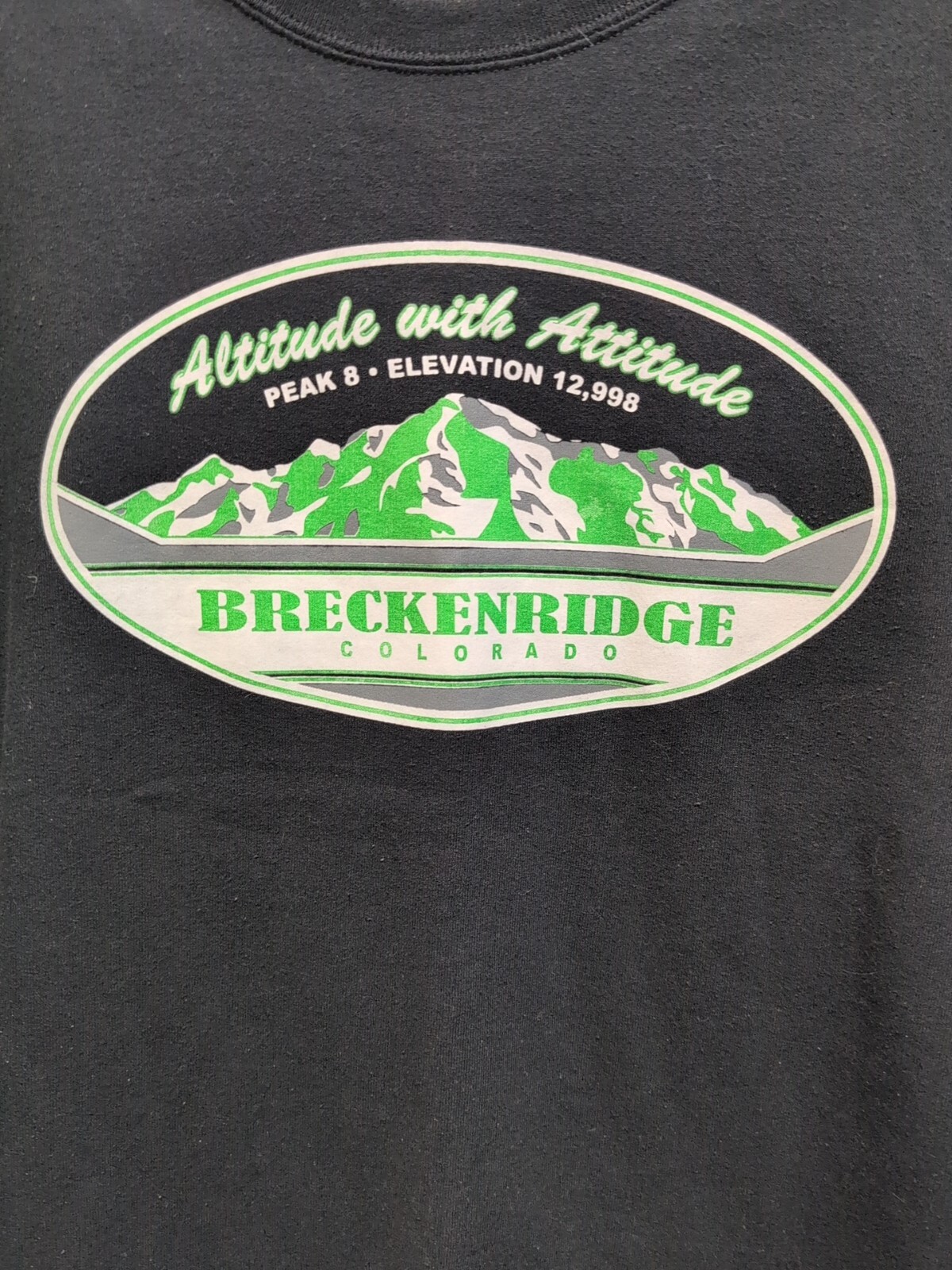 Breckenridgee Sweatshirt Size S Black Colorado Peaks Mountains