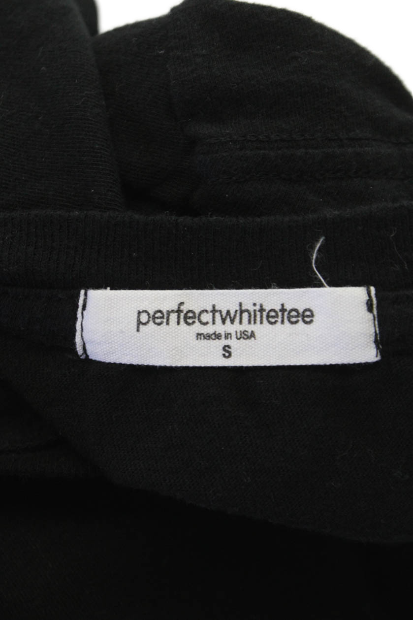 Perfect White Tee Womens Black Basic T-Shirt Crew Neck Short Sleeve Size S