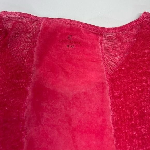 Johnny Was Pete & Greta 100% Linen Red long Sleeve Top Size Small Boho Lagenlook