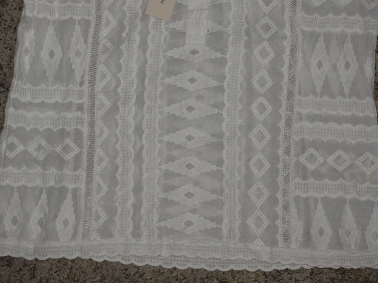 NWT $325 REBECCA TAYLOR SZ 4 WHITE L/S EMBROIDERED GAUZE TOP COTTON EYELET
