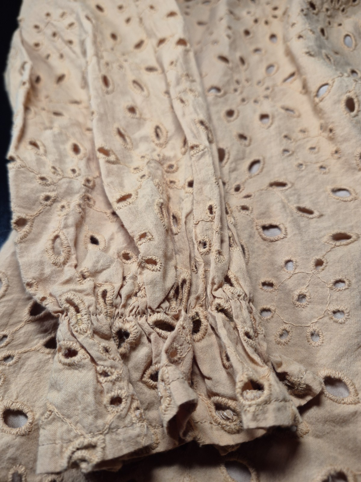 Womens Large Pretty Garden Blouse Light Brown Top Is Buttons
