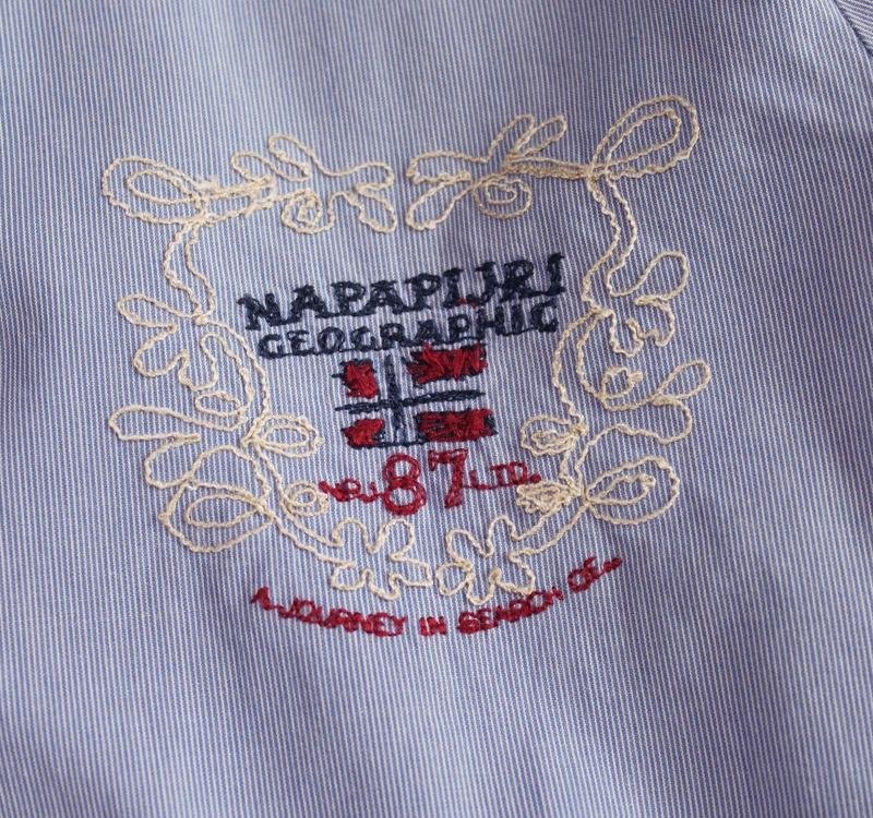Women Napapijri shirt blue cotton 40/L/48 #B6S2