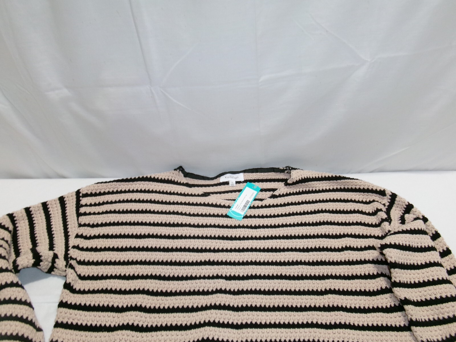 H313 KAILEIGH Galway Long Sleeve Knit Top Taupe Womens Size Large