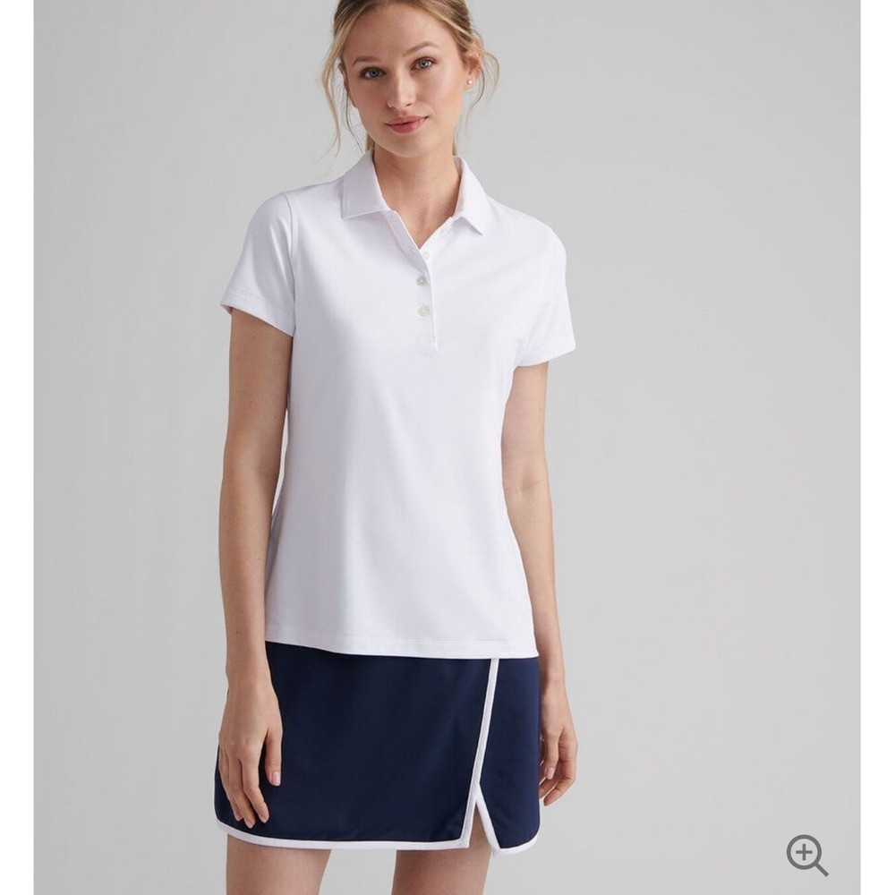 Peter Millar Womens Golf Shirt Polo Short Sleeve UPF 50 Size XL White NWT $100