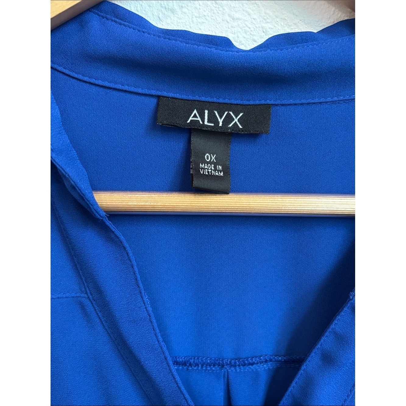 ALYX Royal Blue Button-Down Blouse with Zip Pockets