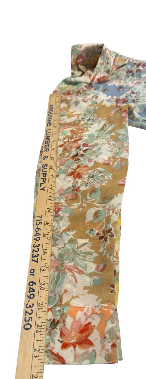 Rose & Olive Patchwork Floral Button Down Blouse Top Multicolor Large