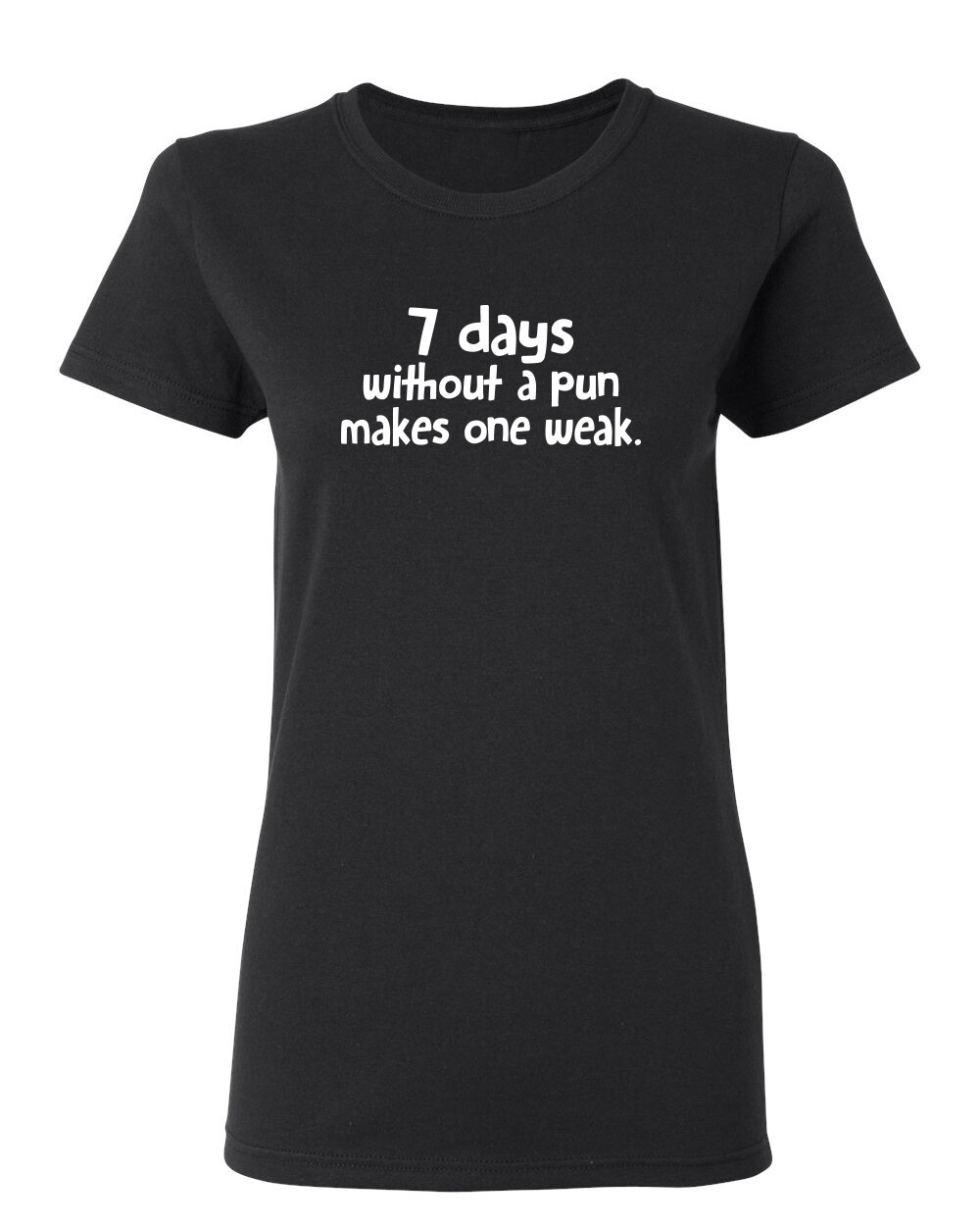 7 Days Without A Pun Makes Sarcastic Novelty Graphics Funny Womens T-Shirt