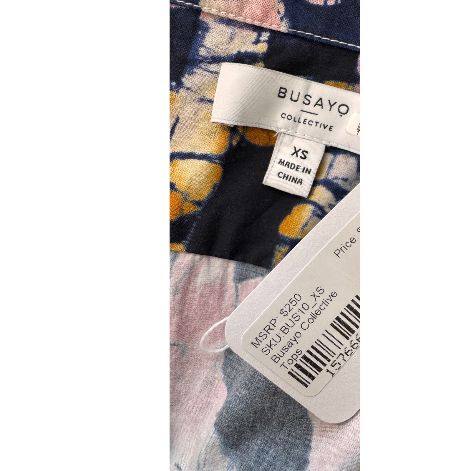 BUSAYO COLLECTIVE Multicolor Abstract Two Tone Button-Up Shirt Size XS
