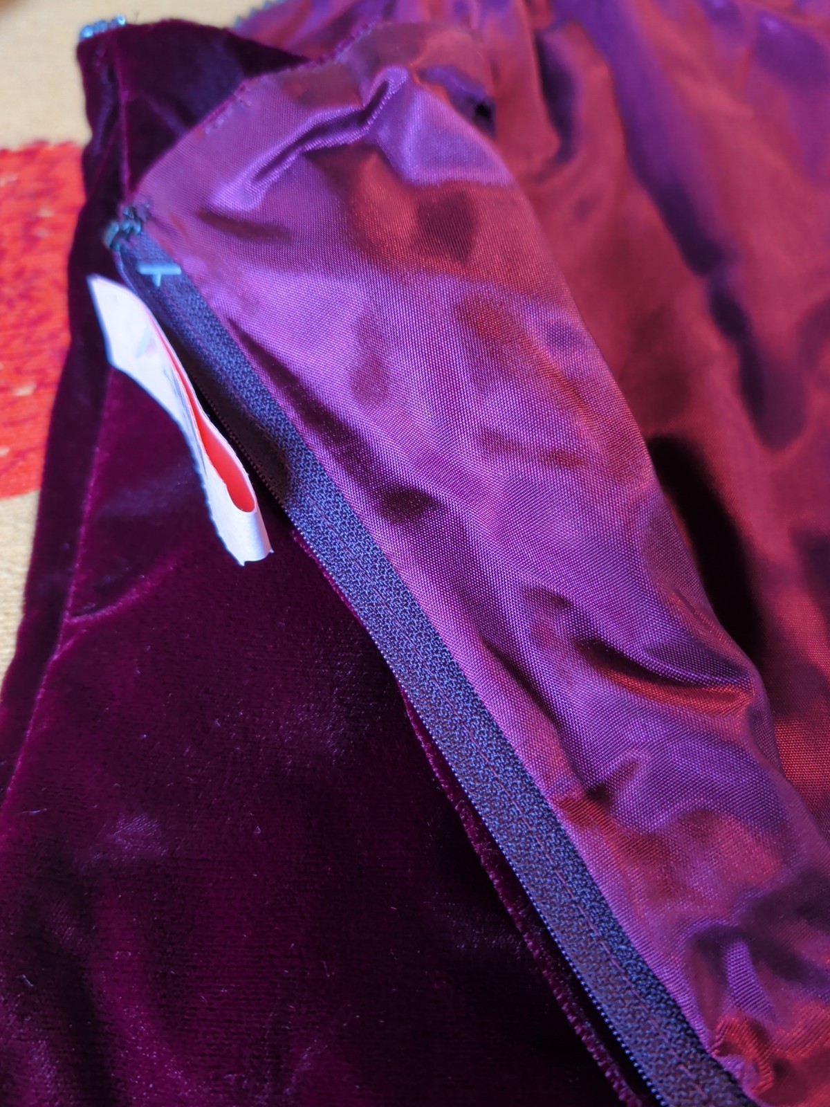 Jessica McClintock Velvet Bustier Top Sz 12 Petite Burgundy Rhinestone Trim