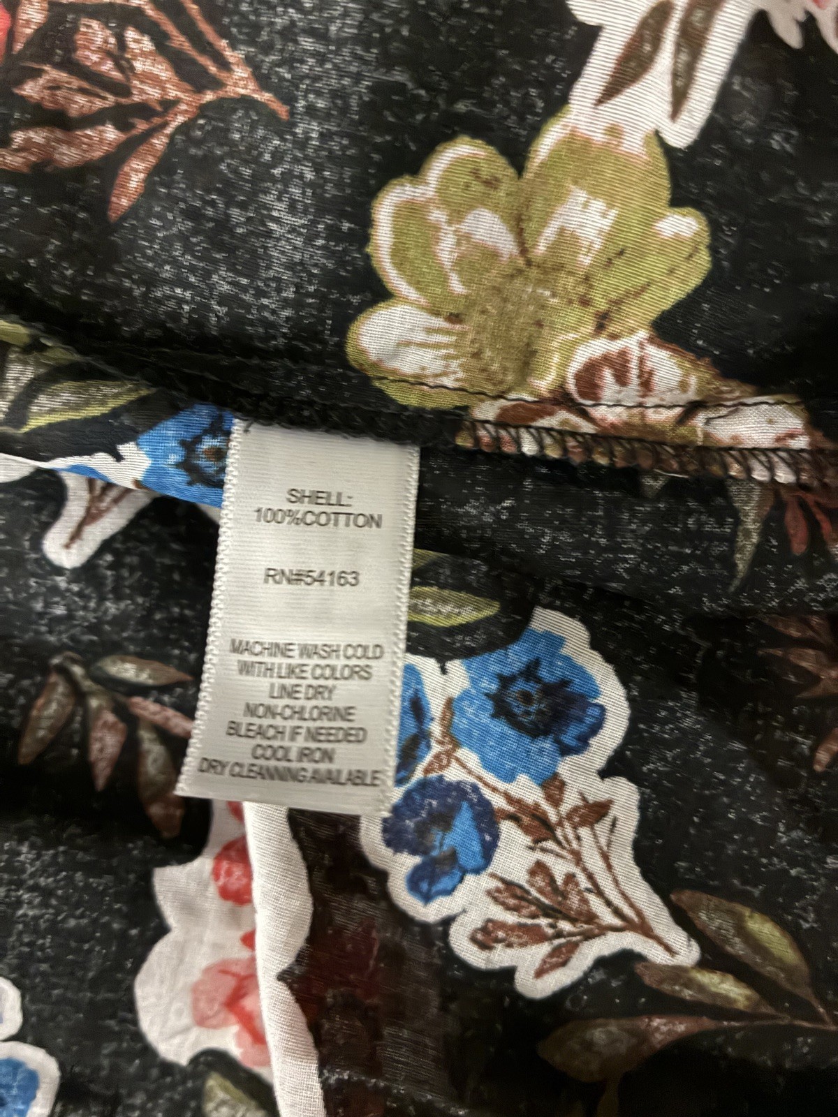 Marc New York Black Multi Color Floral Boho Blouse Top Size Small $49.00
