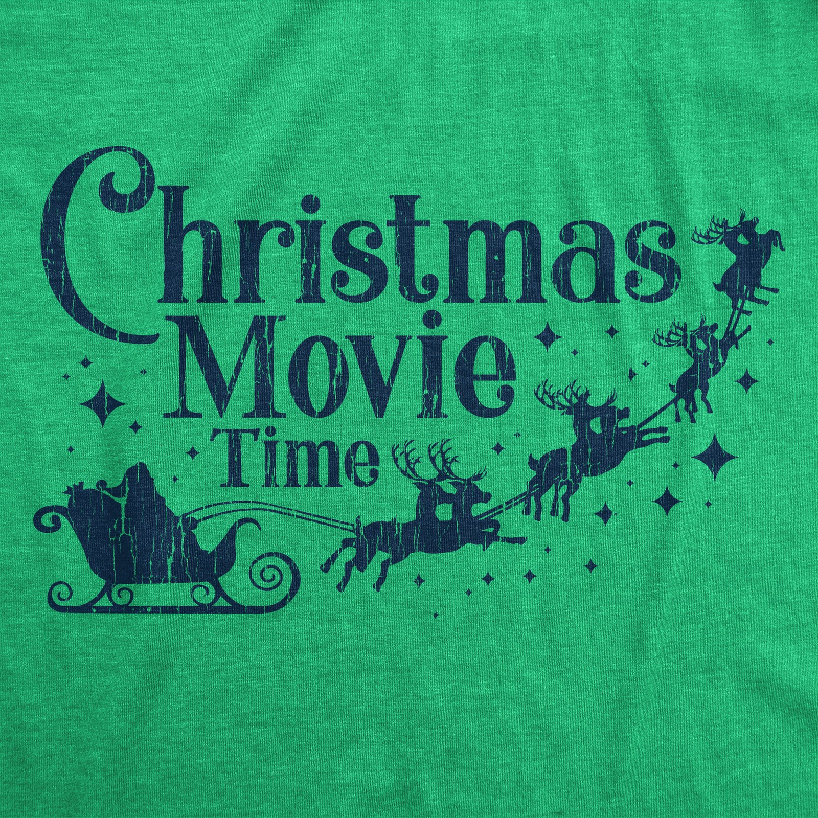 Womens Christmas Movie Time T Shirt Funny Holiday Tradition Santa Claus Graphic
