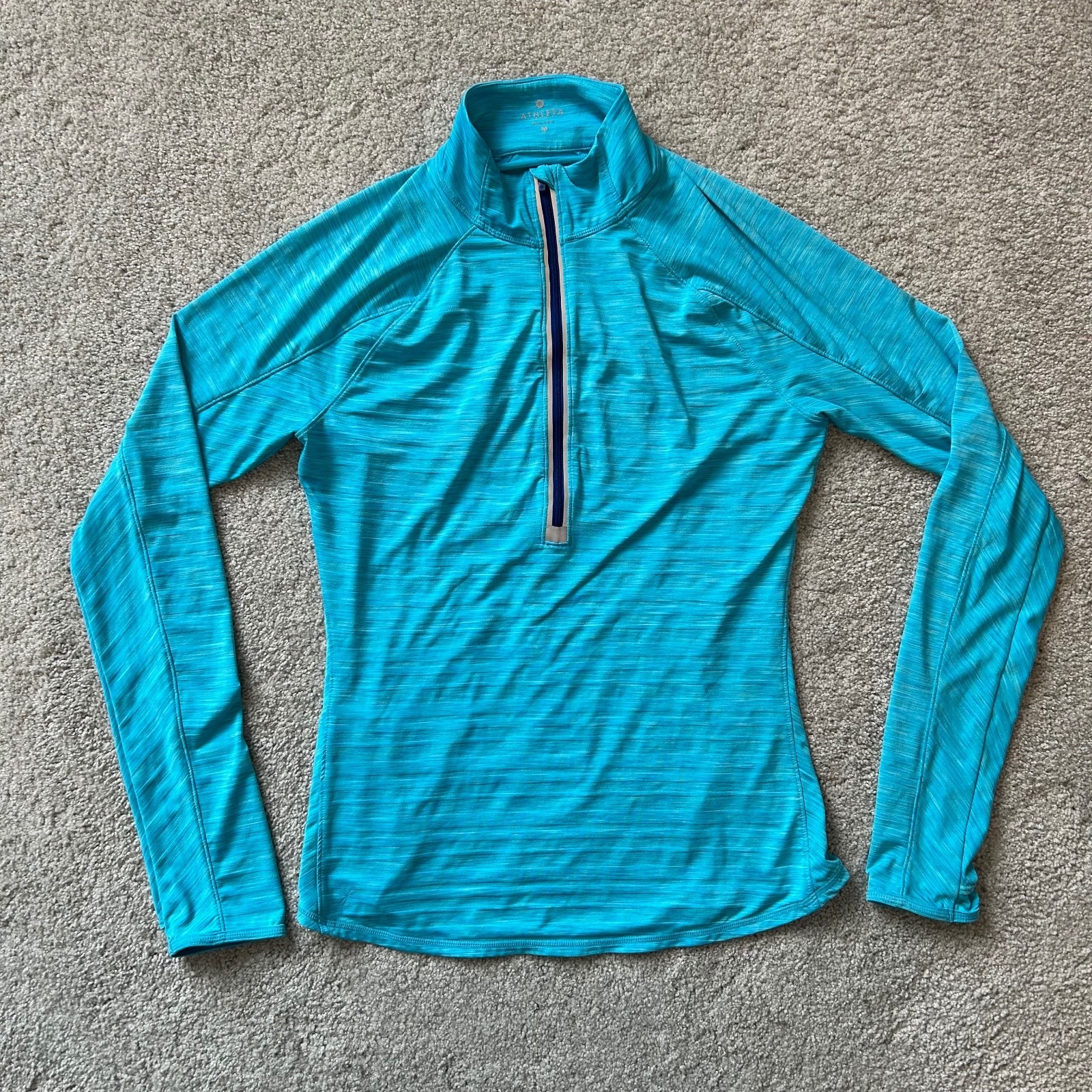 Athleta Blue Long Sleeve Half Zip Pullover Women’s size M
