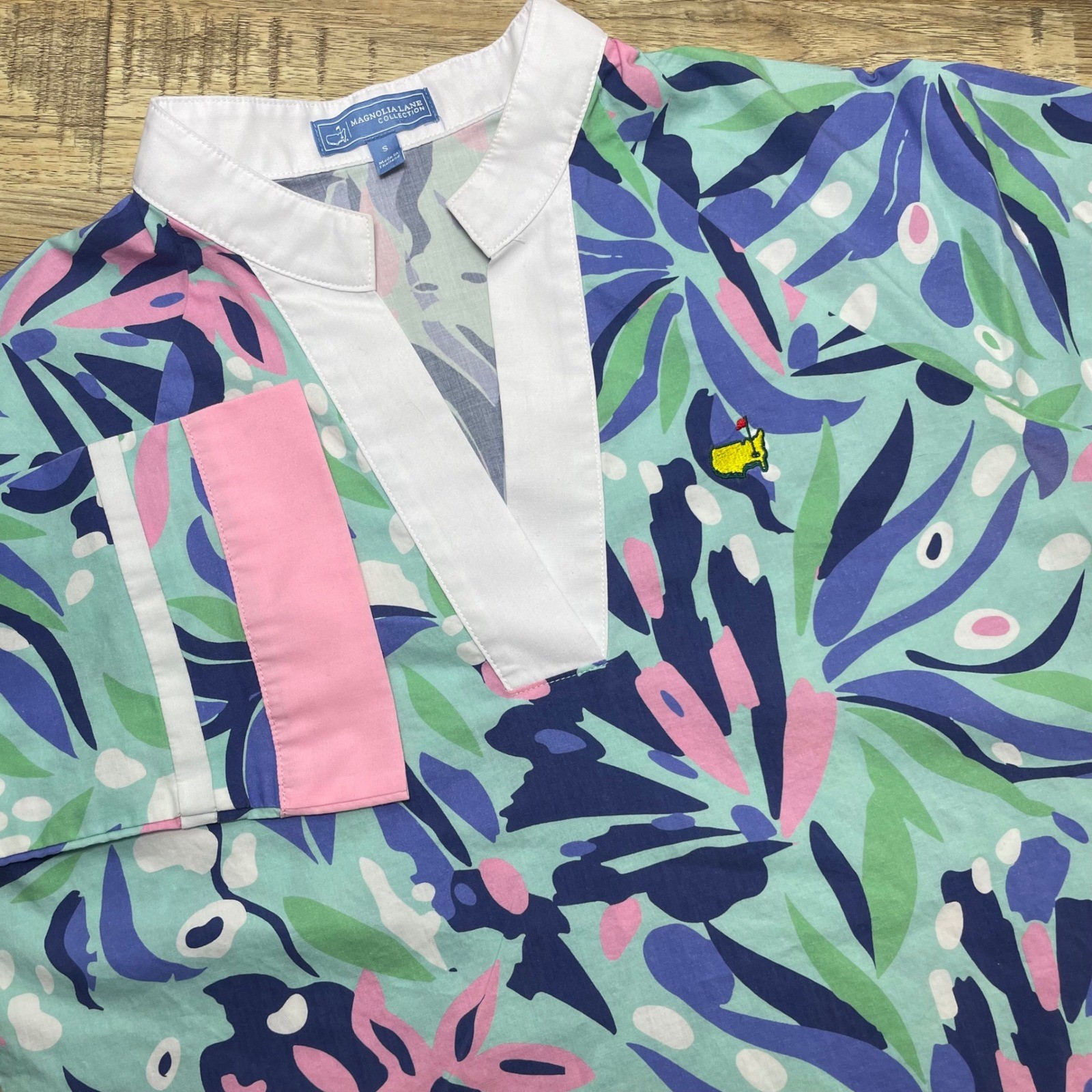 Magnolia Lane Collection Masters Tournament Floral Tunic Mint Pink Women’s Small