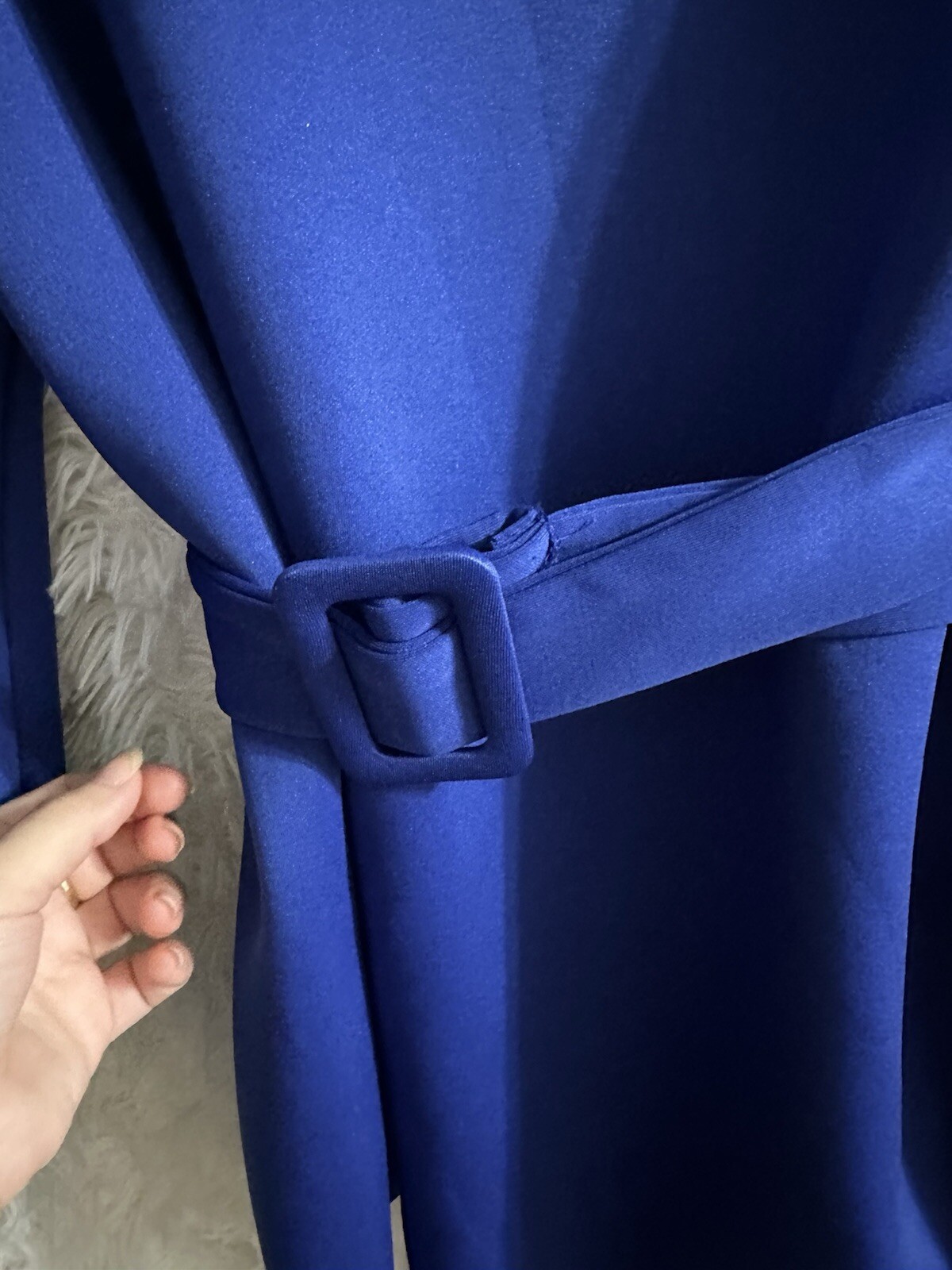 Elegant Women’s Sleeve Belted Blue Top Modern and Trendy Design