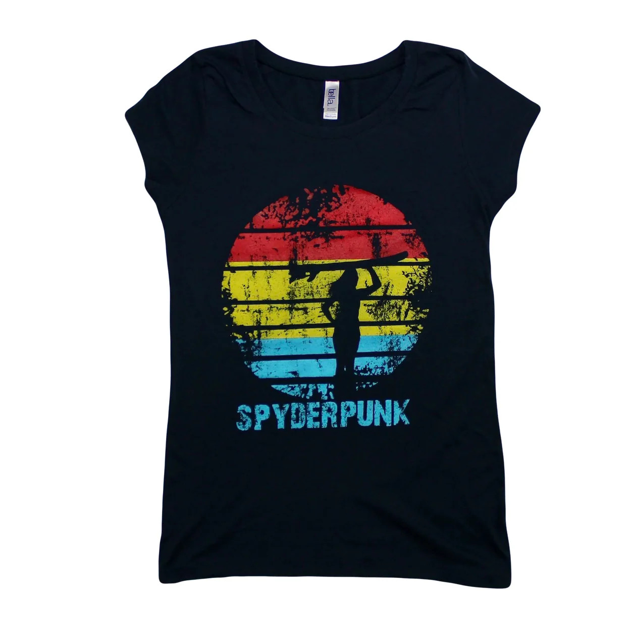 Women’s Vintage Surfer Girl Fitted Tee – 90’s Retro Style by Spyderpunk Sports