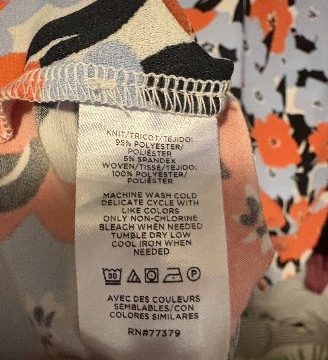 ann taylor factory blouse with orange and blue flowers size xs