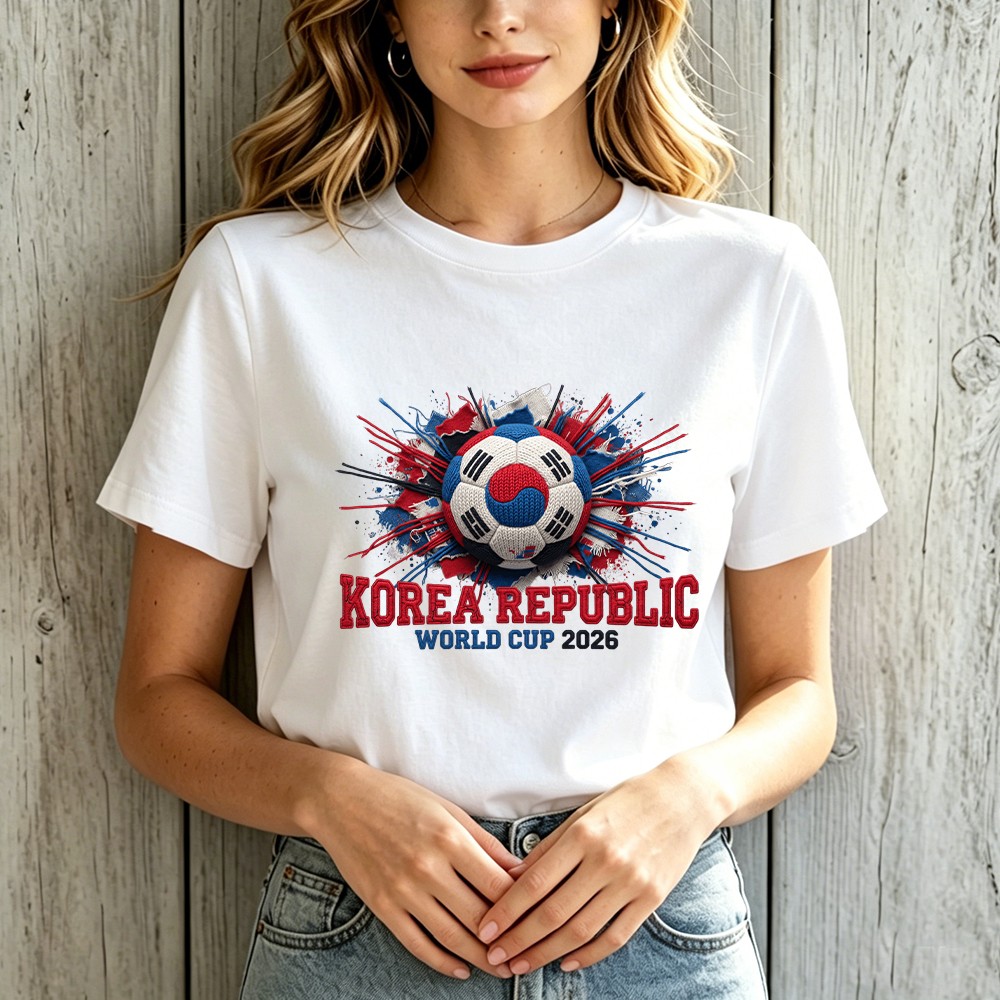 2026 Korea Republic Supporter T-Shirt Bright Graphic Print Casual Outfit