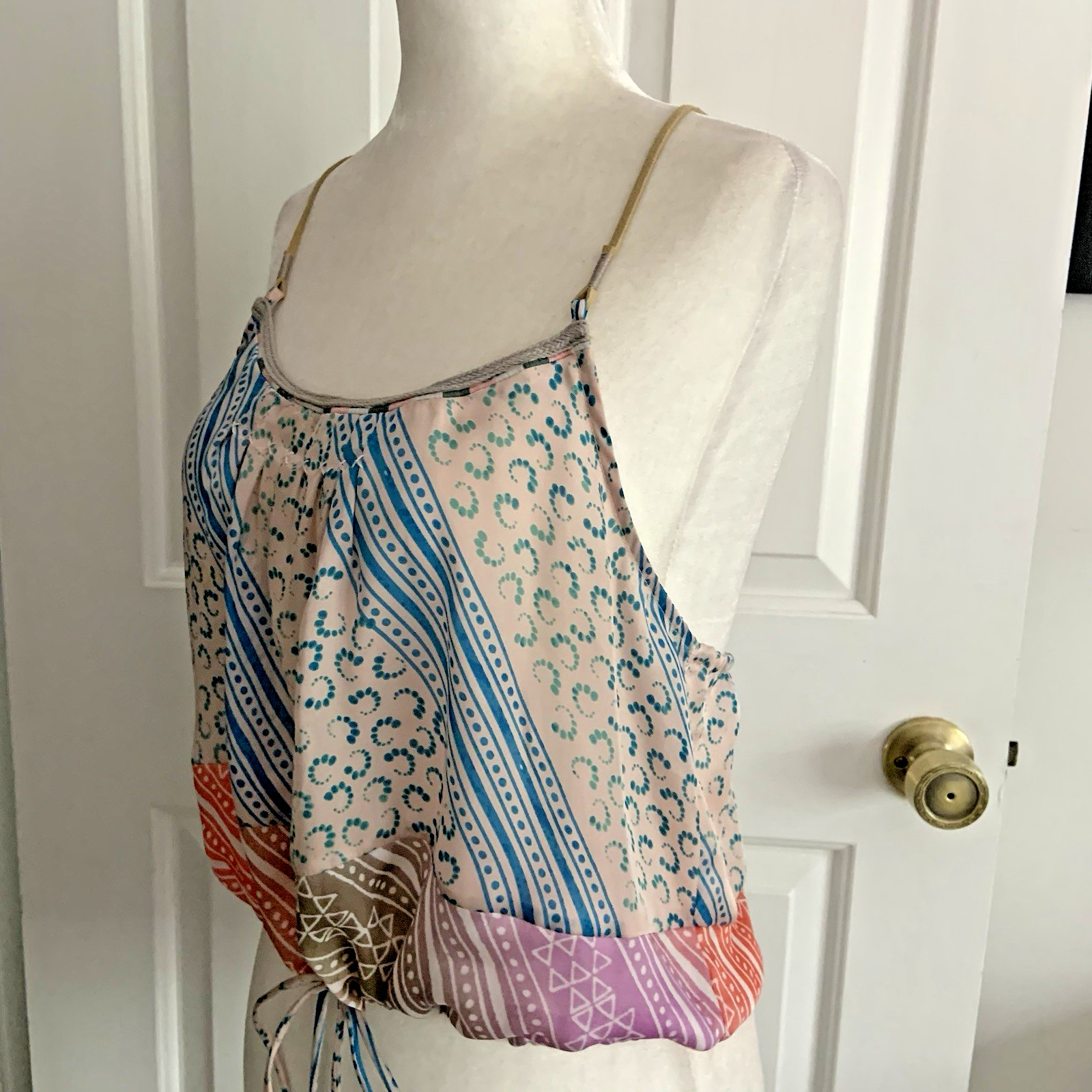 American Eagle Adjustable Thin Leather Strap Camisole Festival Tank top M/L