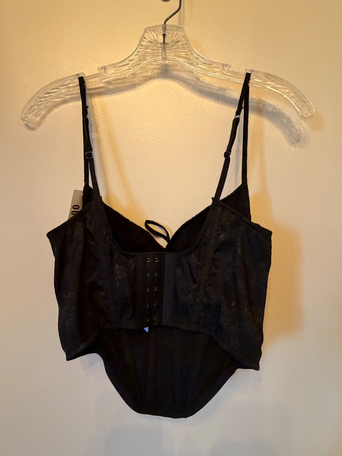 NWT Urban Outfitters Women’s Black Corset Bustier Top Size Small Lace Up Back