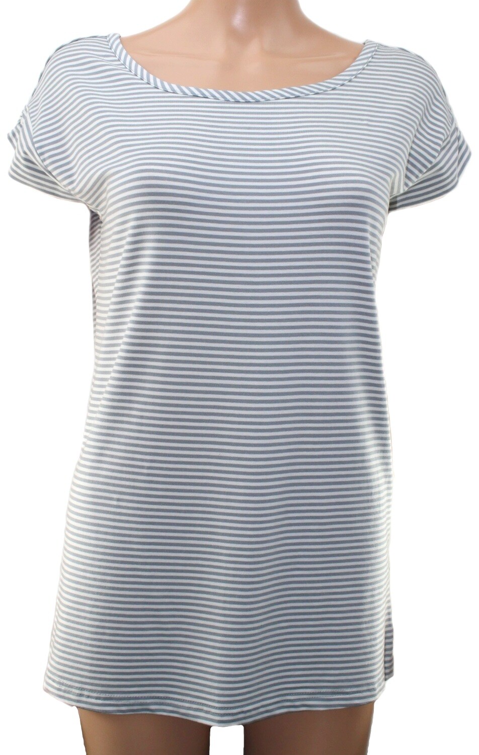 Ladies Grey TOP Cap Sleeve Round Neck Tie-Back BC CLOTHING T Shirt S M nwots