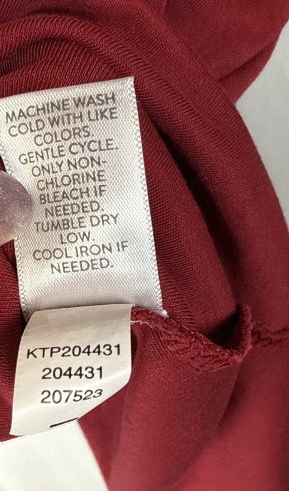 J Jill Simply Supima Elbow Sleeve Tee Heathered Red Size XL