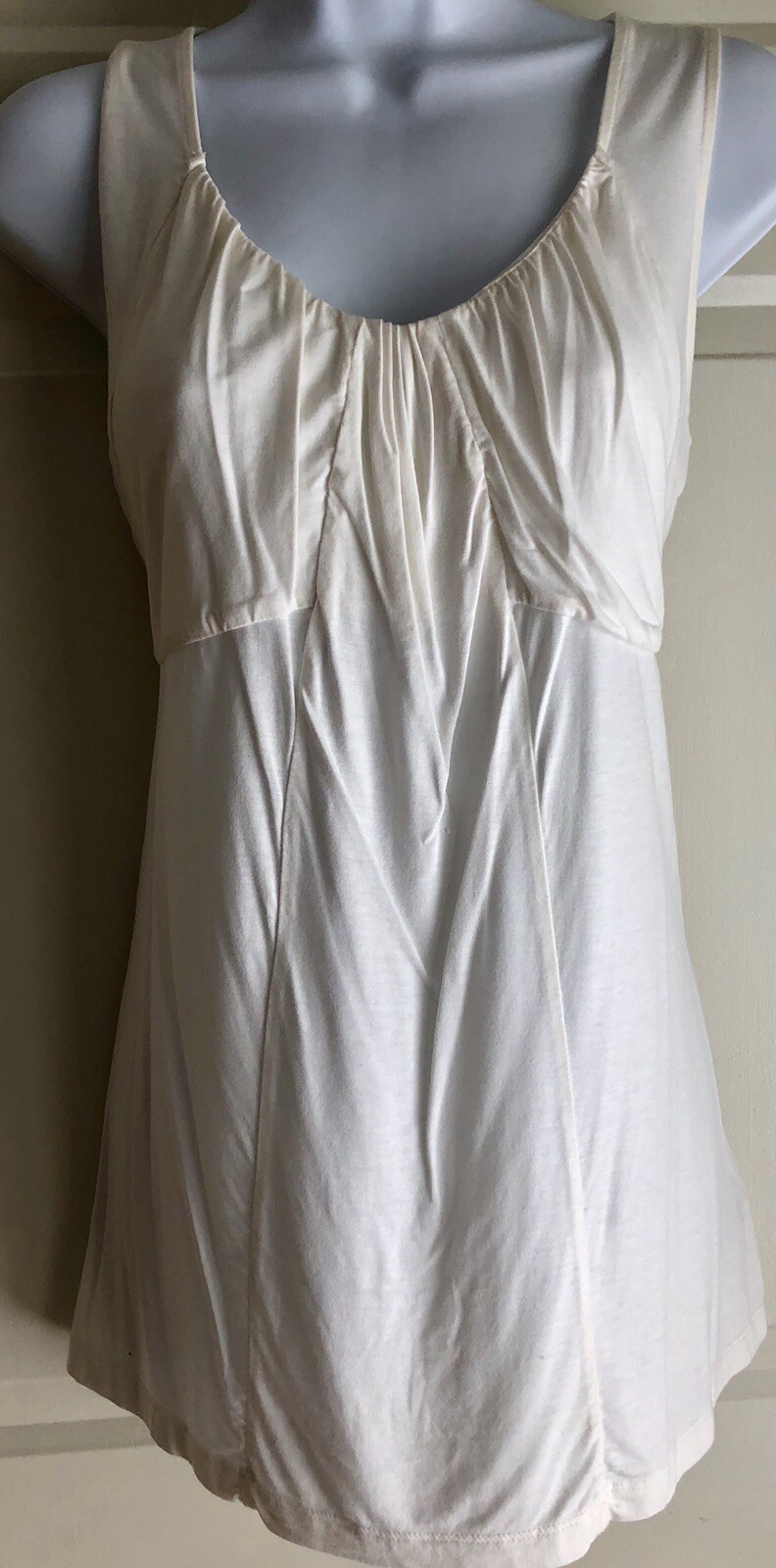 LIZ CLAIBORNE Womens Size Small Sleeveless Cami Modal/Spandex Ivory Top EUC!