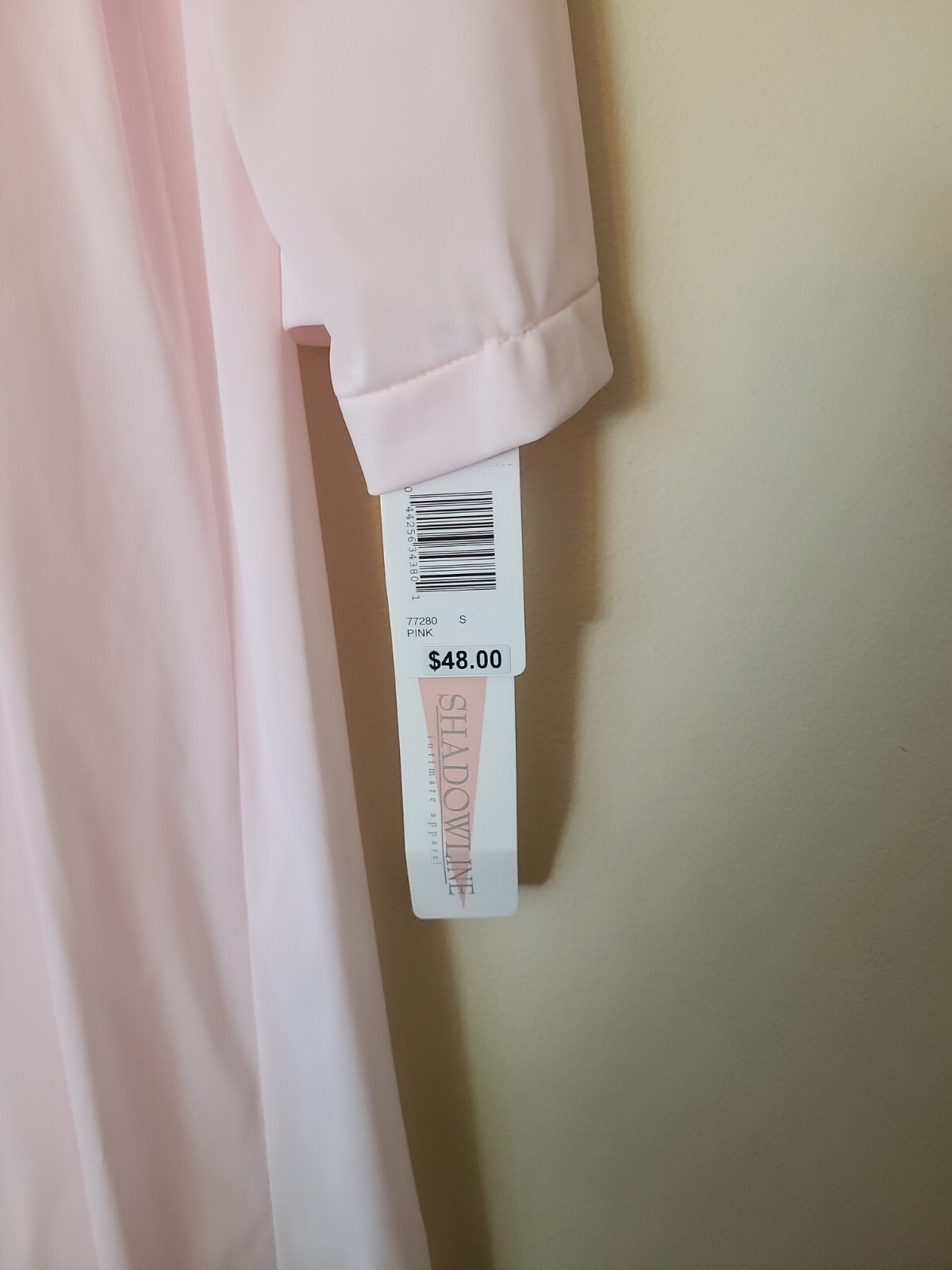 NWT Shadowline Floral Embroidered Pink Robe House Coat Button-Up Women’s Small
