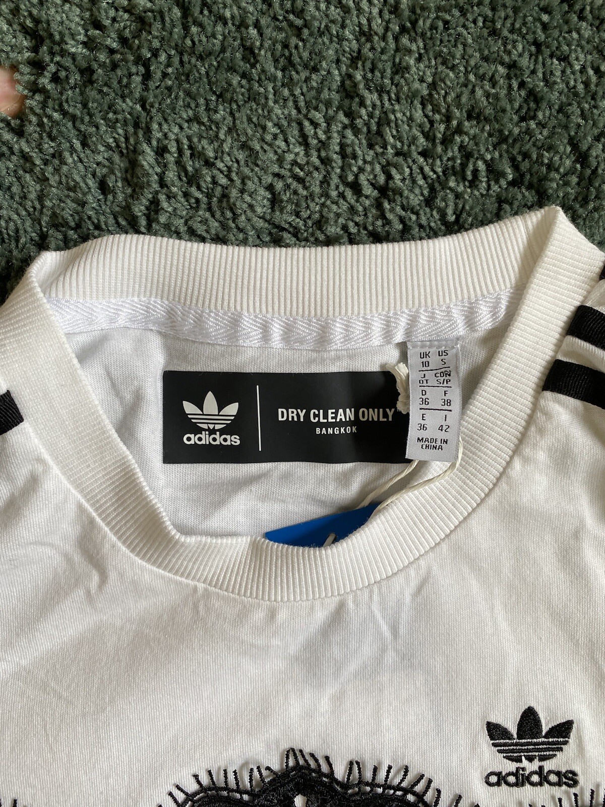 Adidas Originals x Dry Clean Only Bangkok Lace T Shirt White Black Small