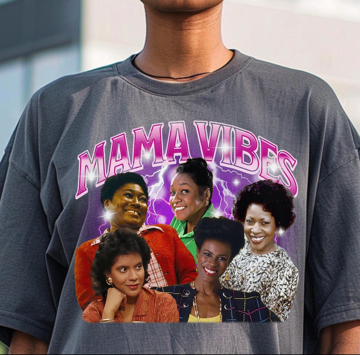 90’s Mom Vibes Funny Black Mom Sitcom Cool Moms Club Custom T-shirt Size XS-2XL