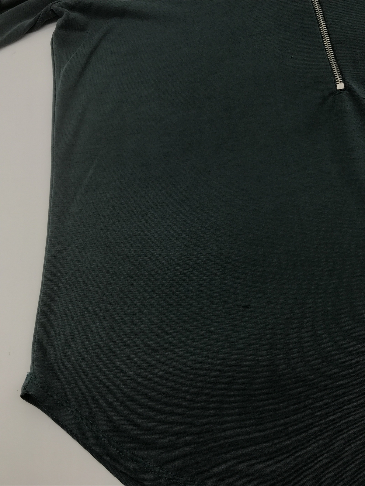 Green Envelope Blouse Women Small Green 3/4 Zip V-Neck Long Sleeve…#1042