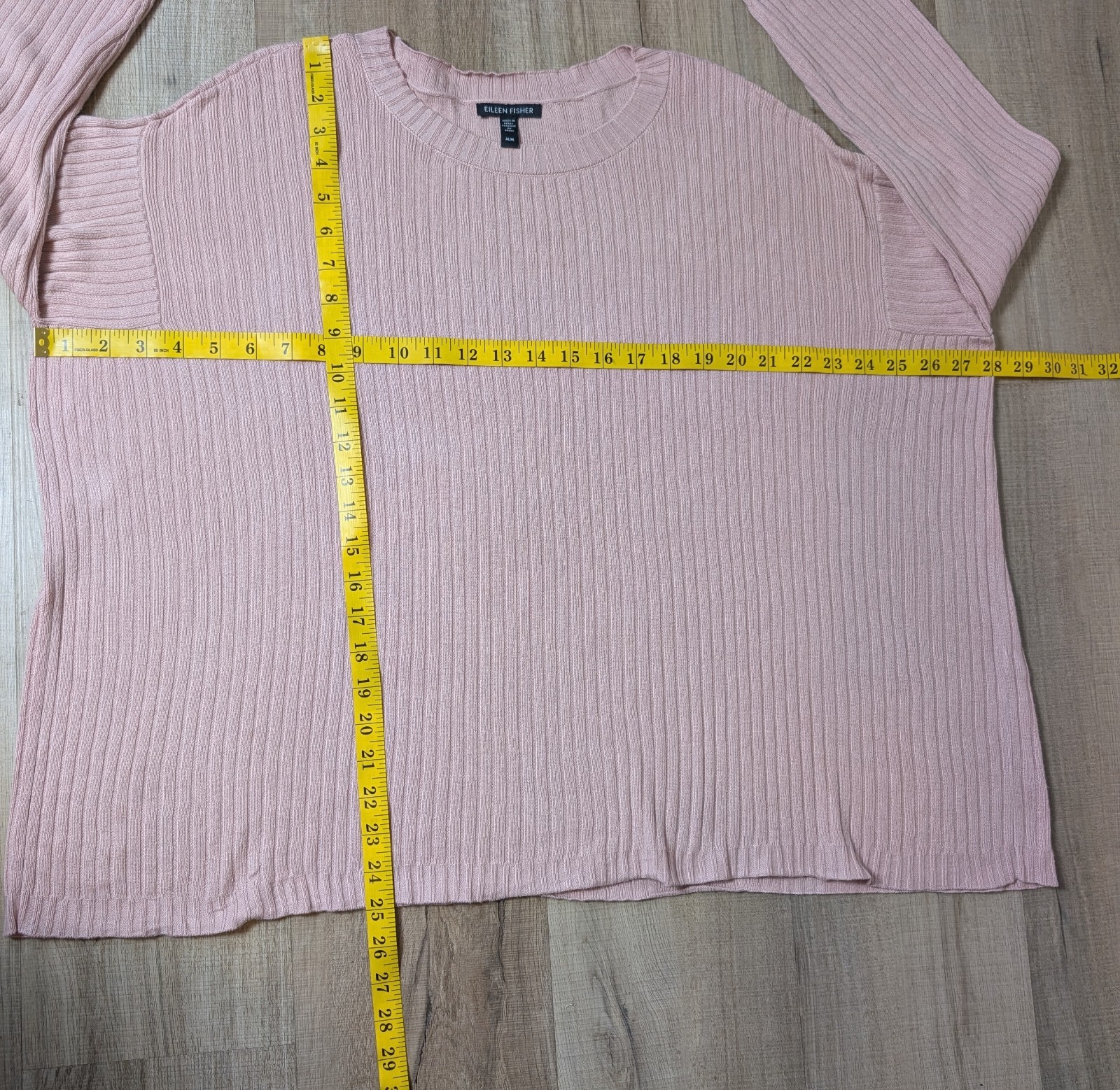 Eileen Fisher Size M Knit Top Pink Boxy Oversized Organic Cotton Tencel Peru