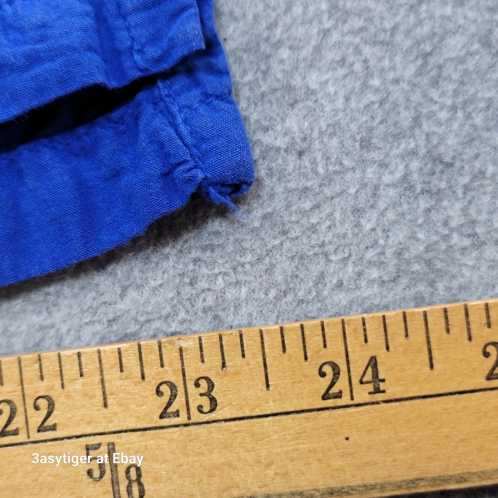 Vintage Sea Breeze Royal Blue Tunic Top Embroidered Gauze 100% Cotton M USA Made