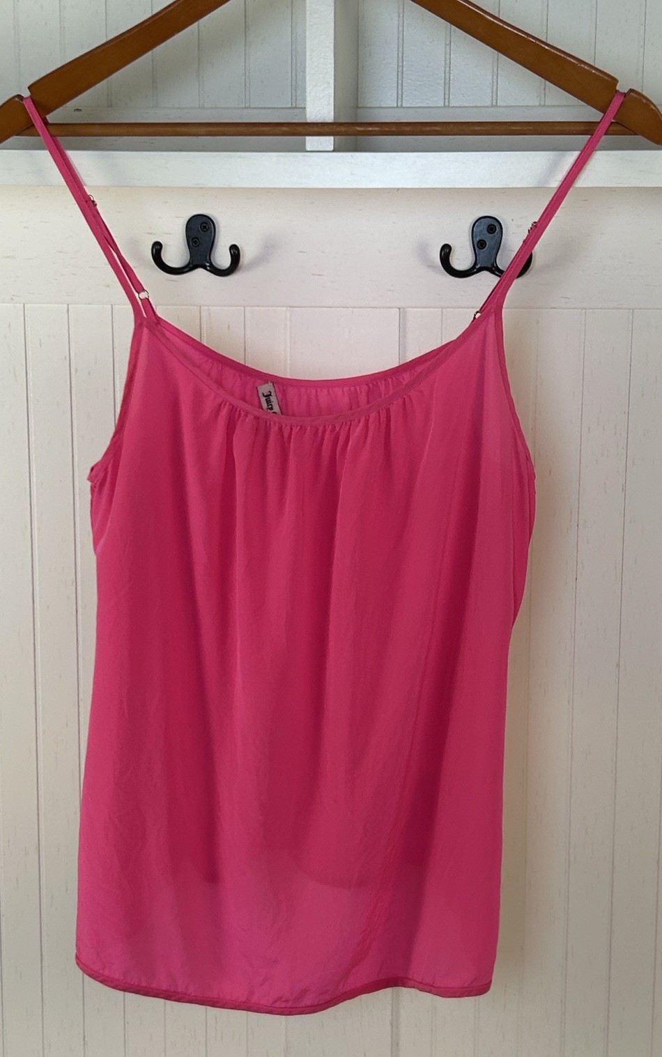 Juicy Couture Hot Pink 100% Silk Cami M Y2K Fairy Romantic Coquette Tank Top