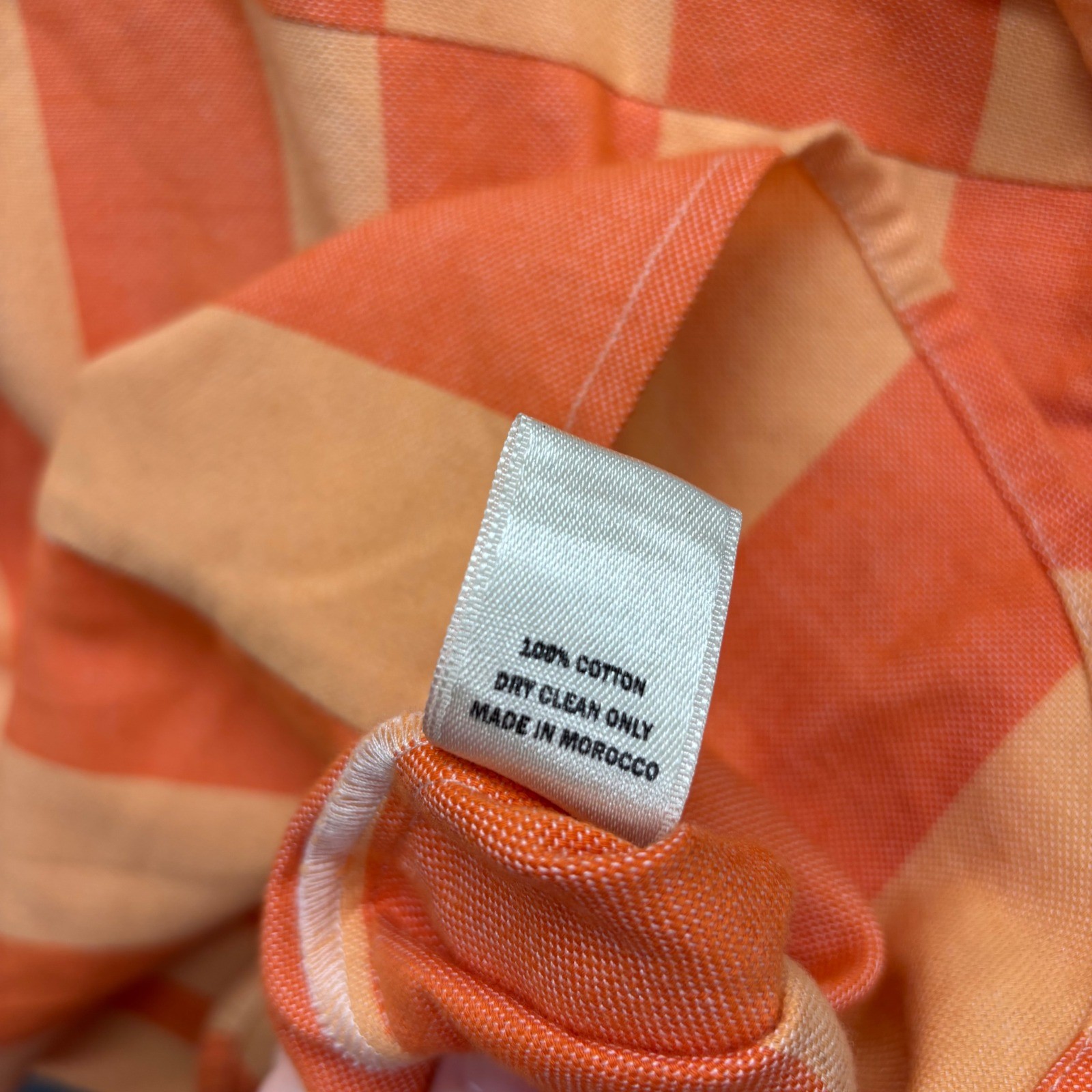 Marrakshi Life Collection 12 Orange Striped Cotton Caftan Tunic Top Oversized XS
