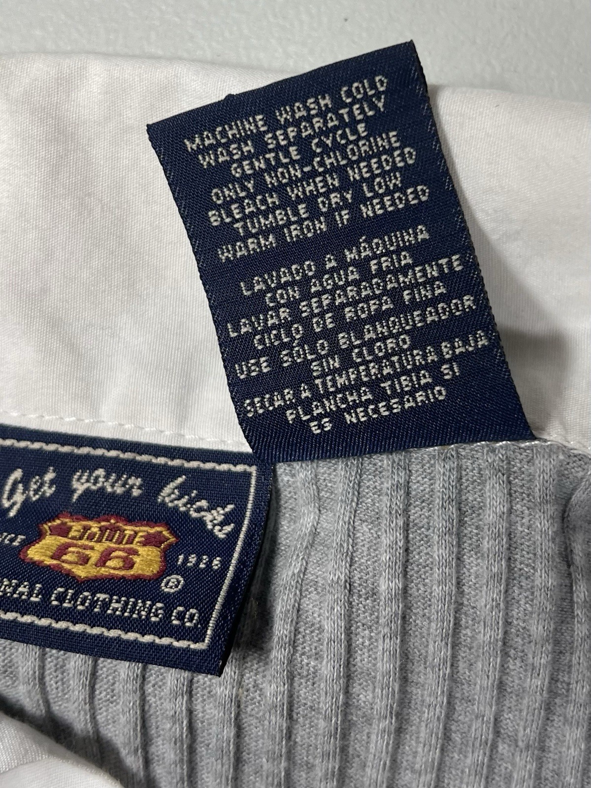Route 66 Women’s Small Grey Ribbed Layer Look Collar Stretch Shirt 3/4 Sleeves