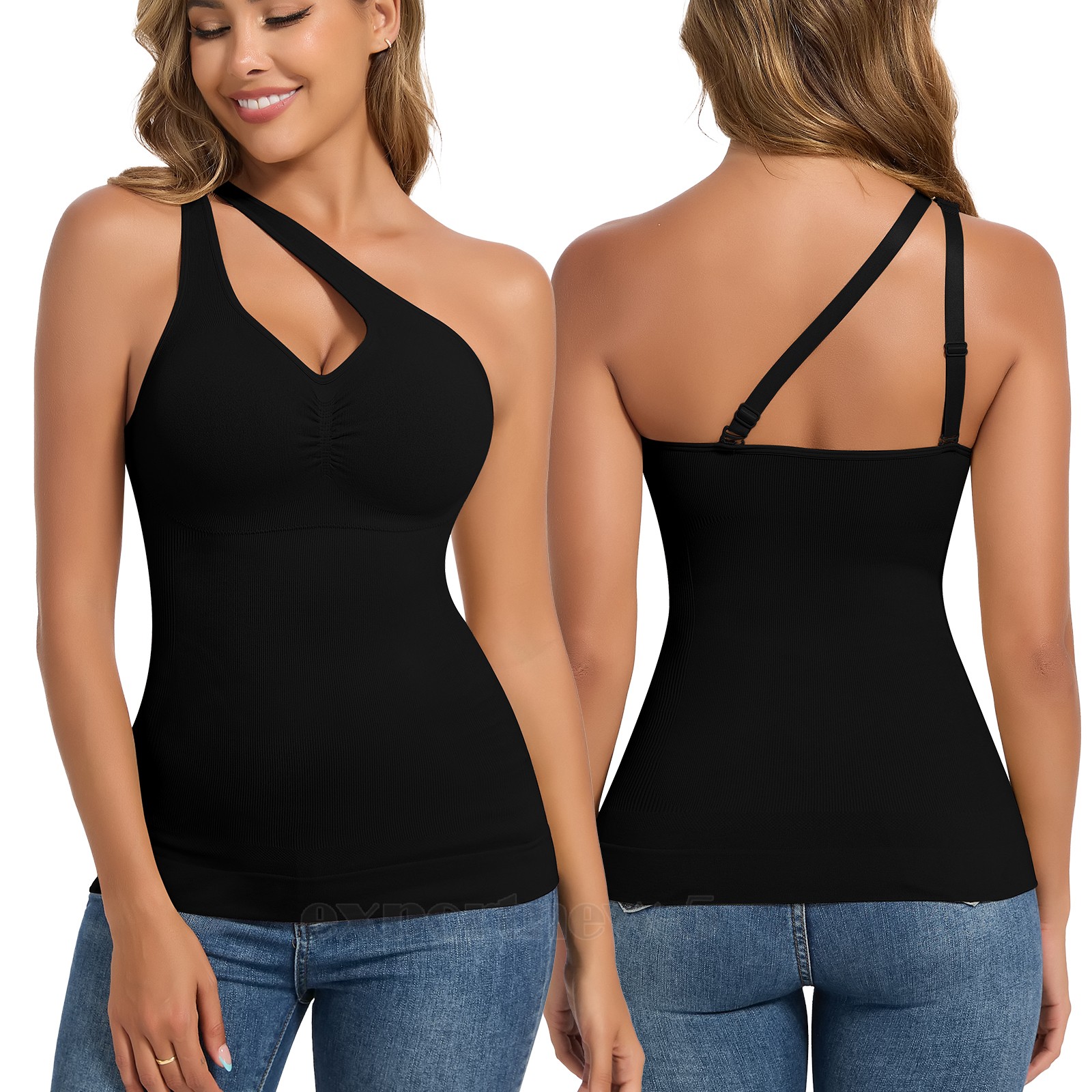 Women Shapewear Cami with Built in Bra Multi-way Strap Tummy Control Body Shaper