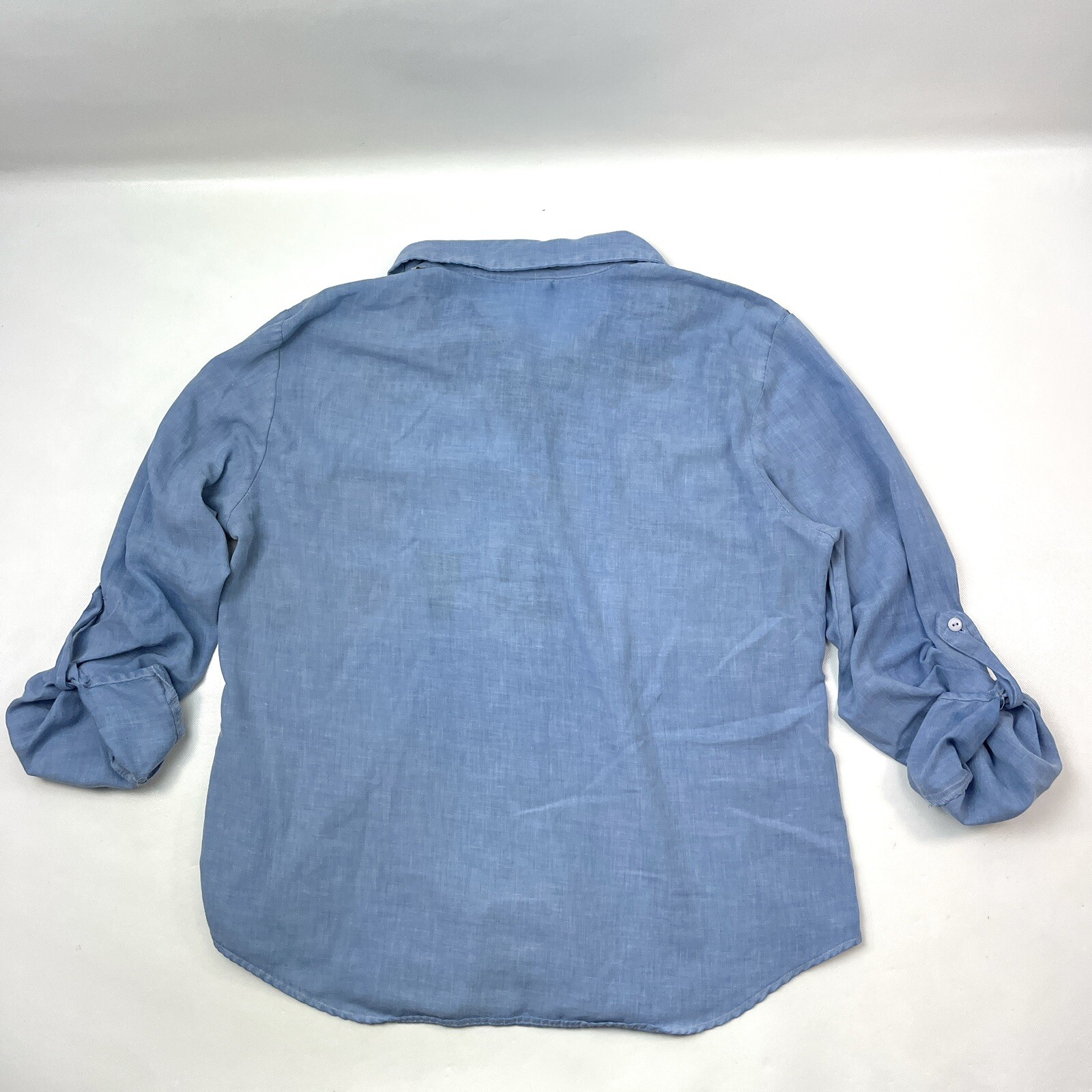 Cascade Blues USA Customized Kitchen Graphic Button Up Blue Long Sleeve Shirt L