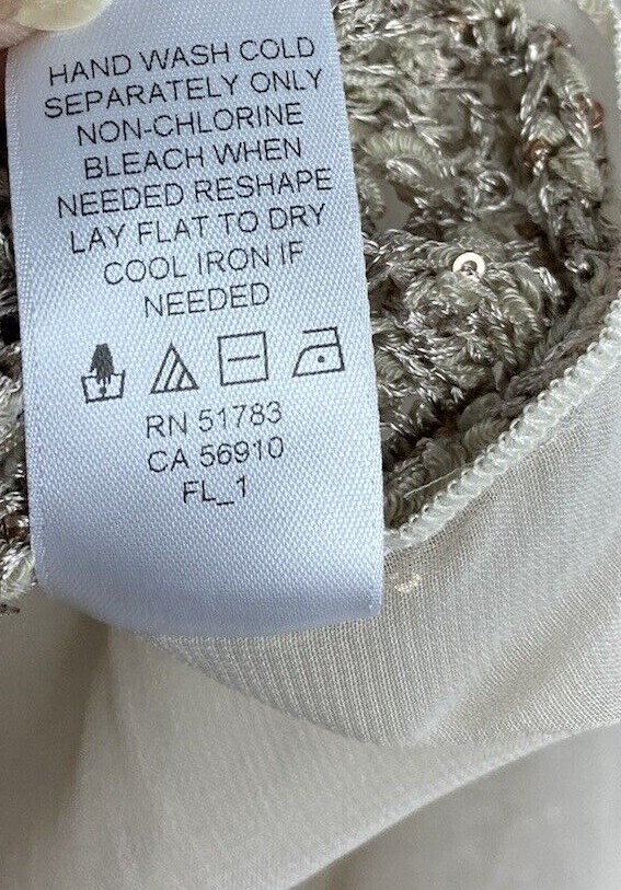 Maurices Women’s Metallic Accent Sequins Sheer Back Sweater Top Long Sleeves M
