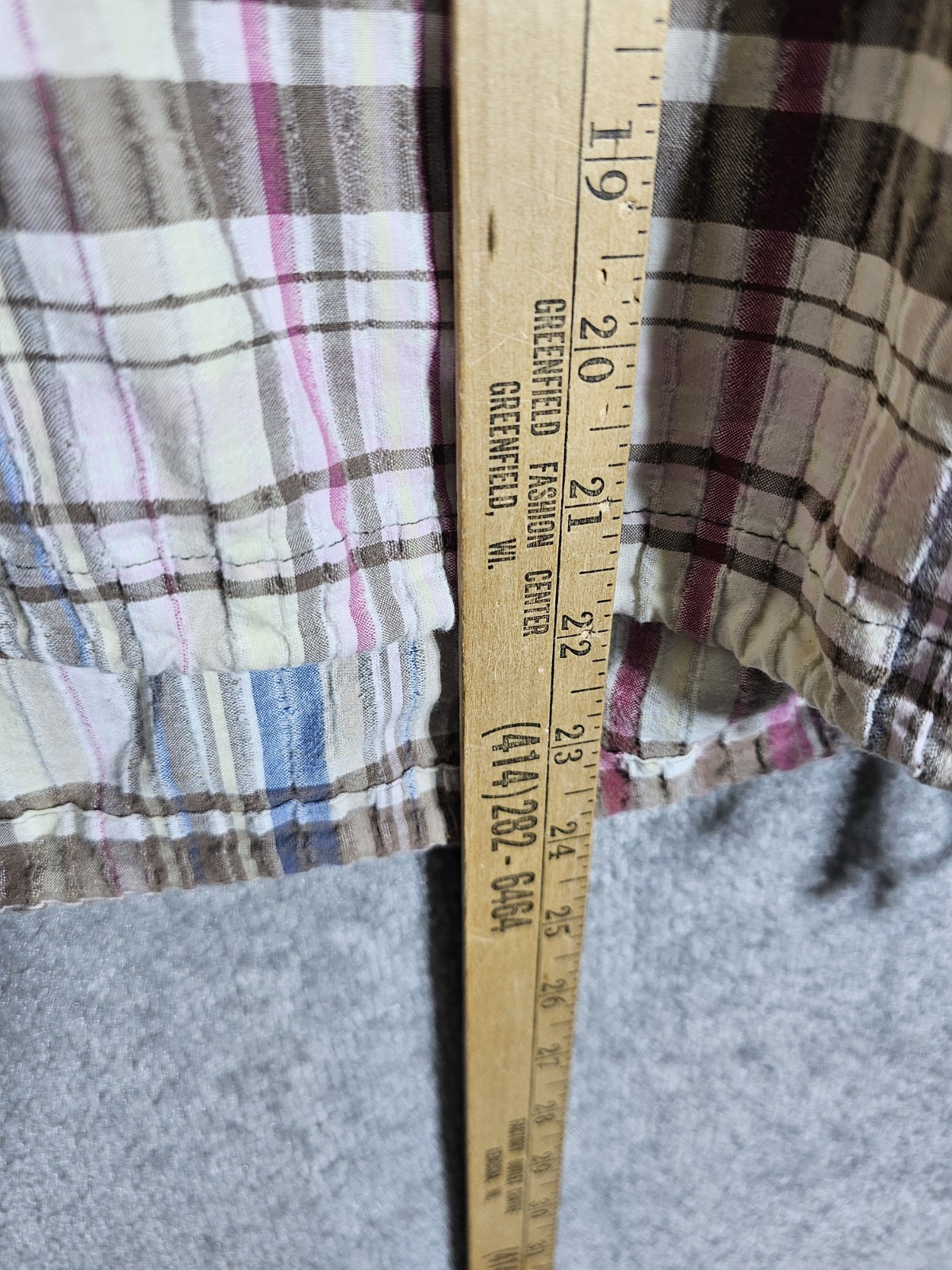 Christopher & Banks Plaid Hooded Popover Top Womens Size Large Pockets Roll Tab