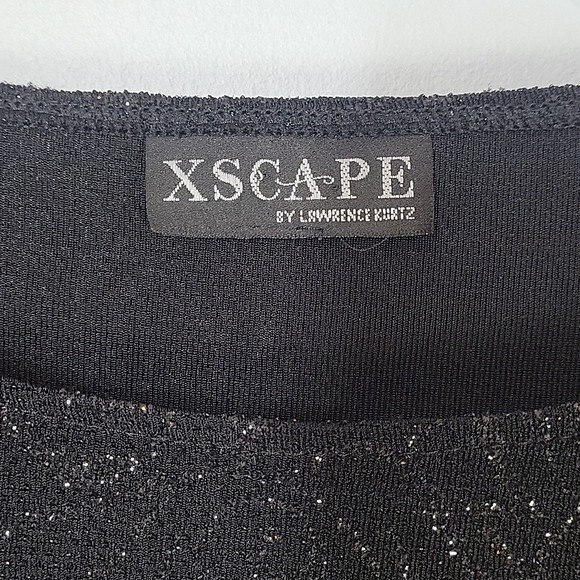 Xscape Black black silver glitter fancy top size Medium