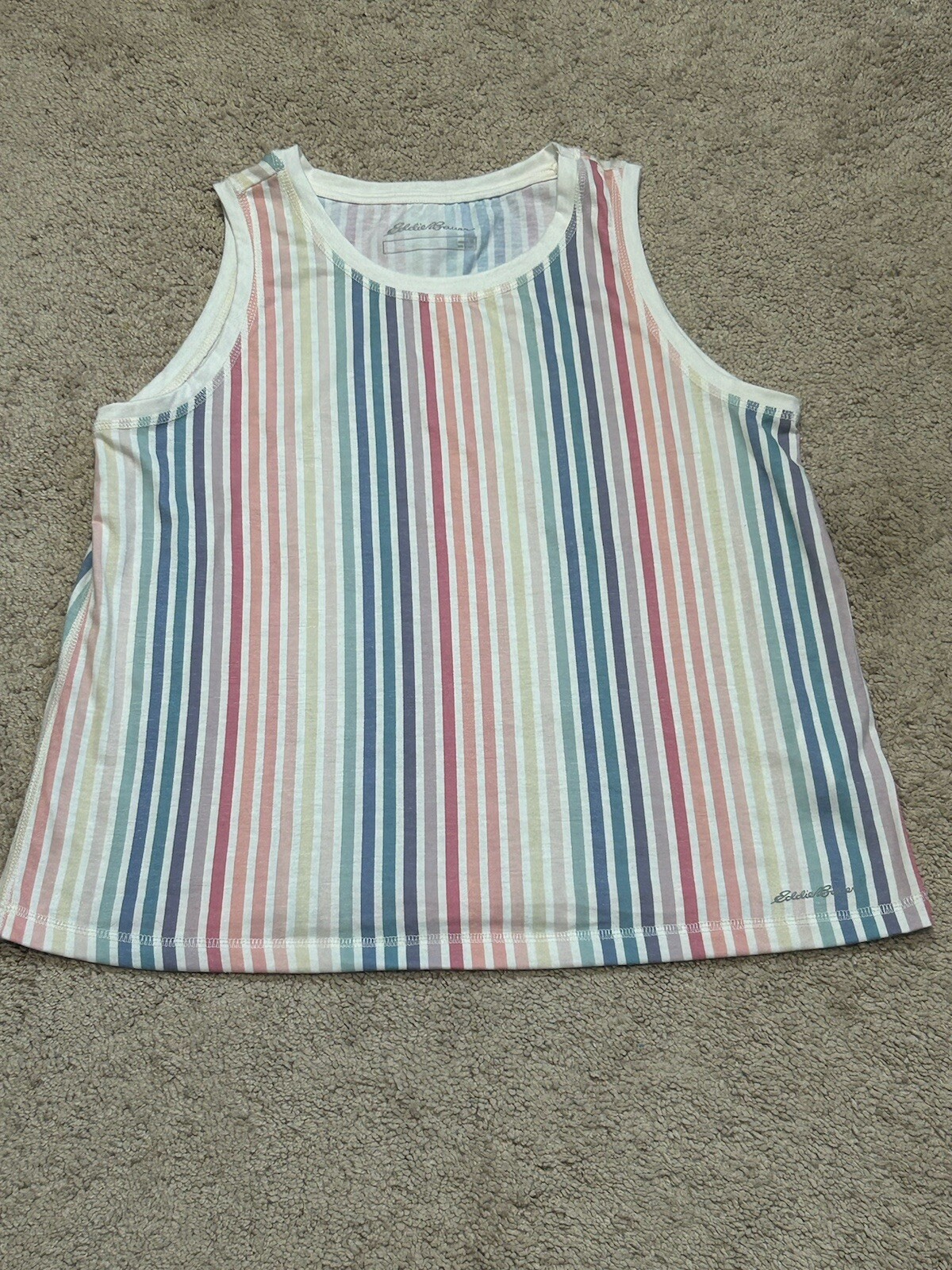 Eddie Bauer Womens Shirt Size Medium Multicolor Striped Classic Casual Comfort