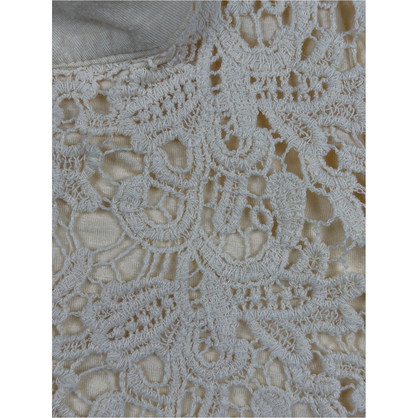 Forgotten Grace | Crochet Button-Front Top in Cream L