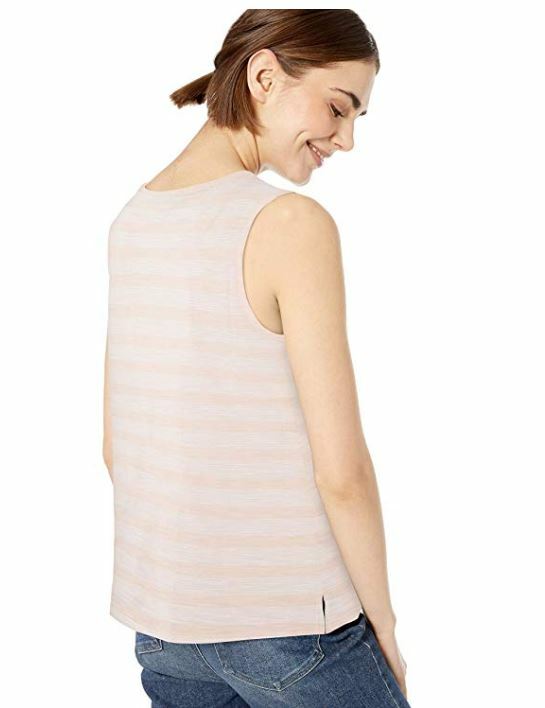 Daily Ritual Women’s Lightweight Lived-In Cotton Crewneck Sleeveless Top, Pink S