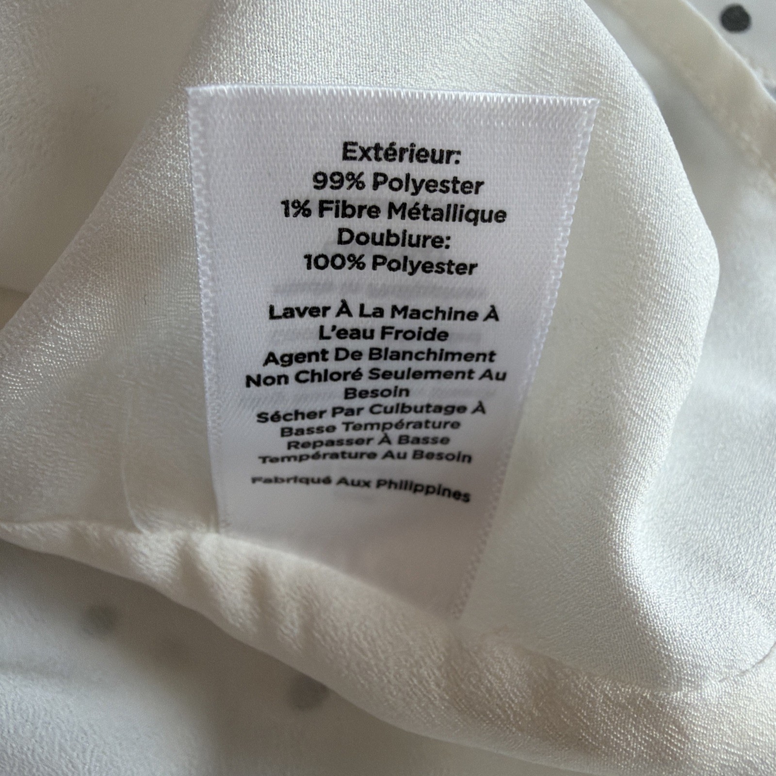 Talbots plus 2x Ivory Bow Ribbon Print Long Sleeve Top metallic silver victorian