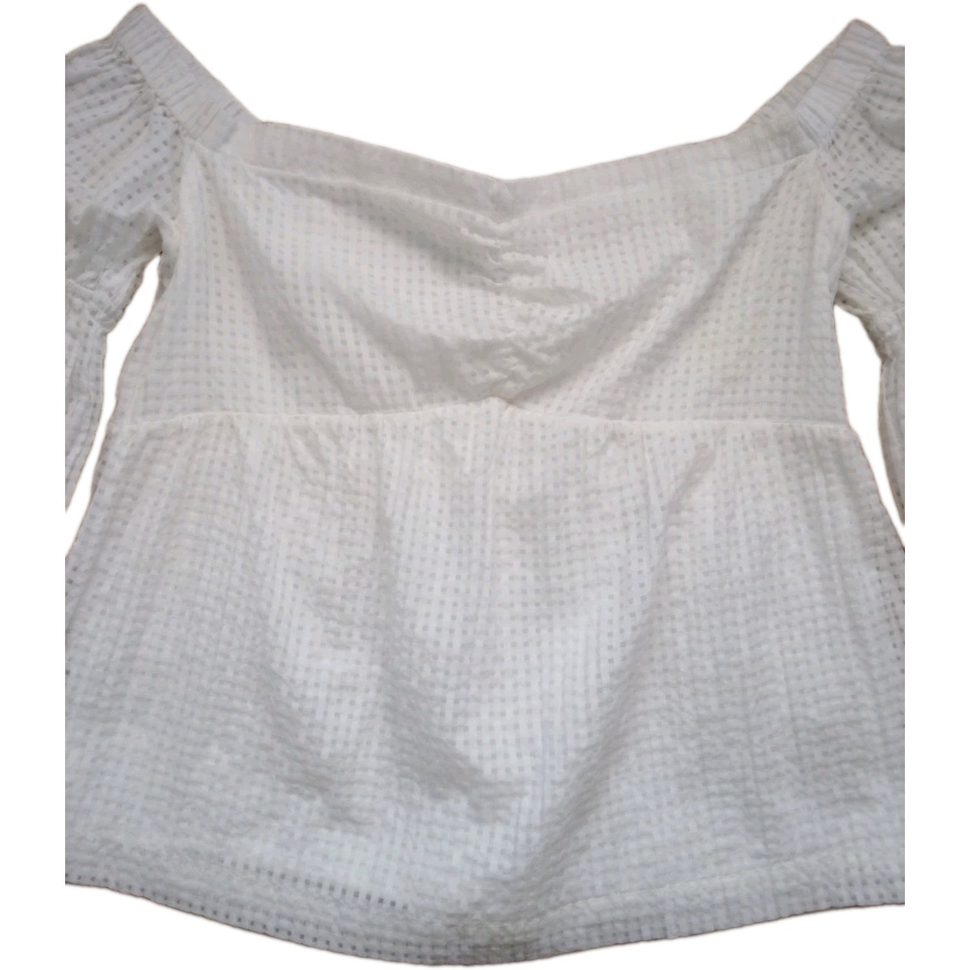 Maeve Off Shoulder Milkmaid Blouse Women’s L White Long Sleeve Cottegecore