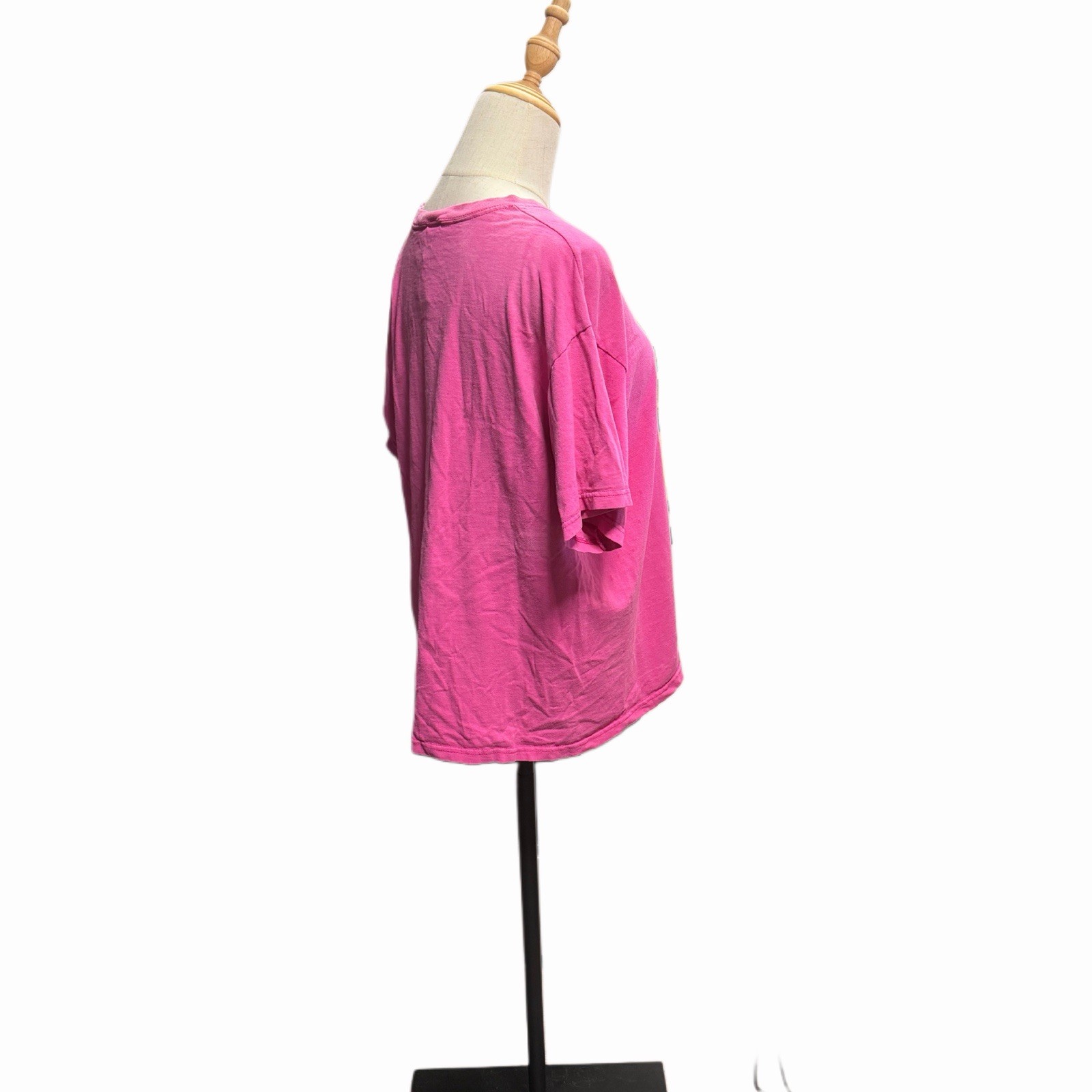 Vintage Mervyn’s T-Shirt 100% Cotton Hot Pink Women’s L FLAW