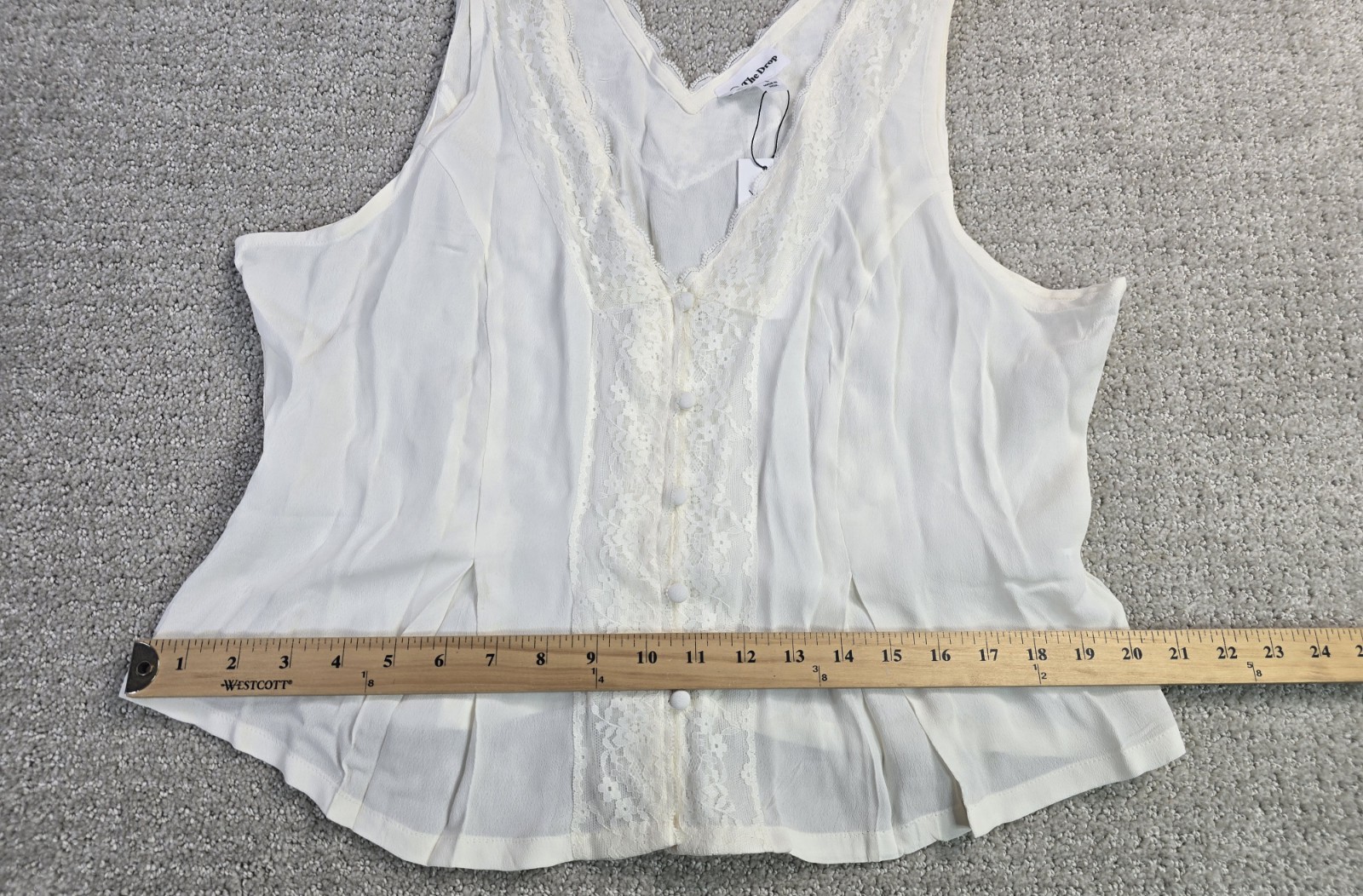 The Drop L Large Paloma Lace Top Whisper White Tank Ivory Classic Victorian