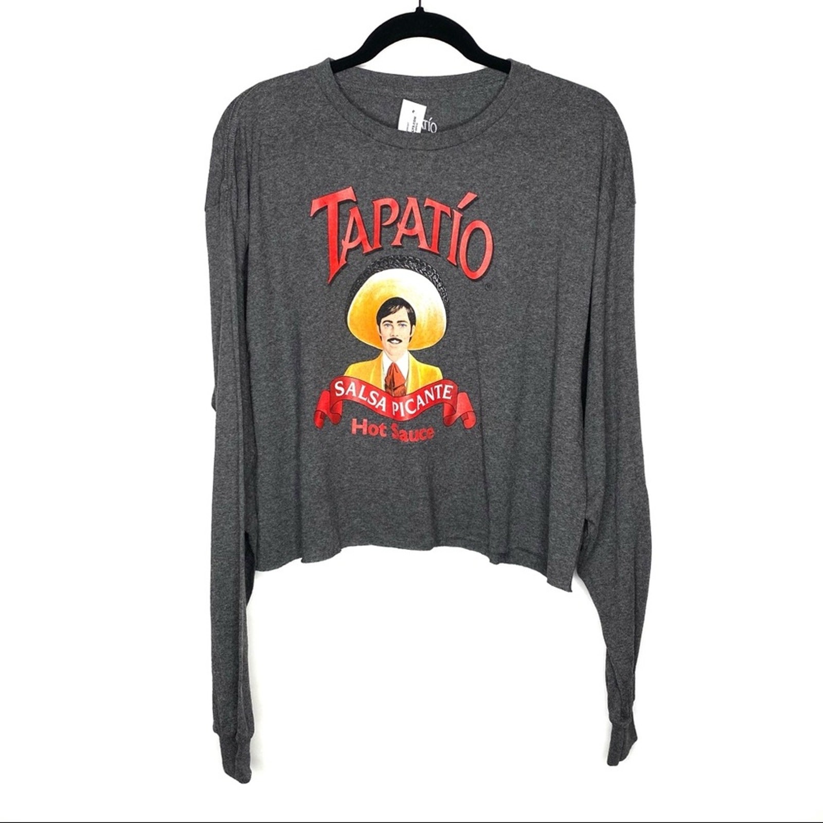 Mighty Fine Tapatio Hot Sauce Long Sleeve T-Shirt Gray Women’s Size XL New NWT