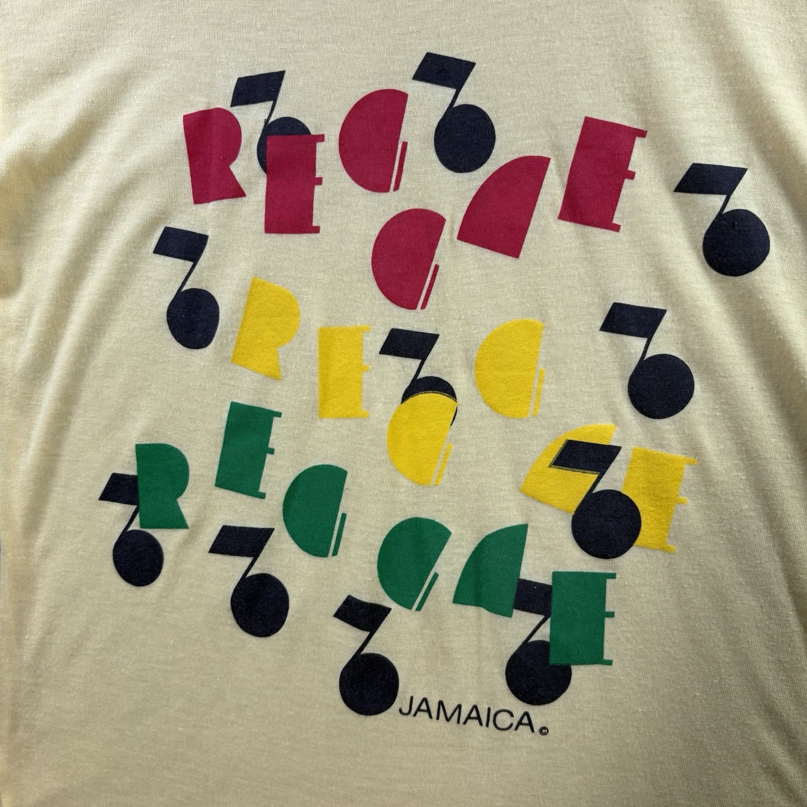 VTG 70s Reggae Jamaica Paper Thin T-Shirt M Fits S Rasta Tropical Travel Tourist
