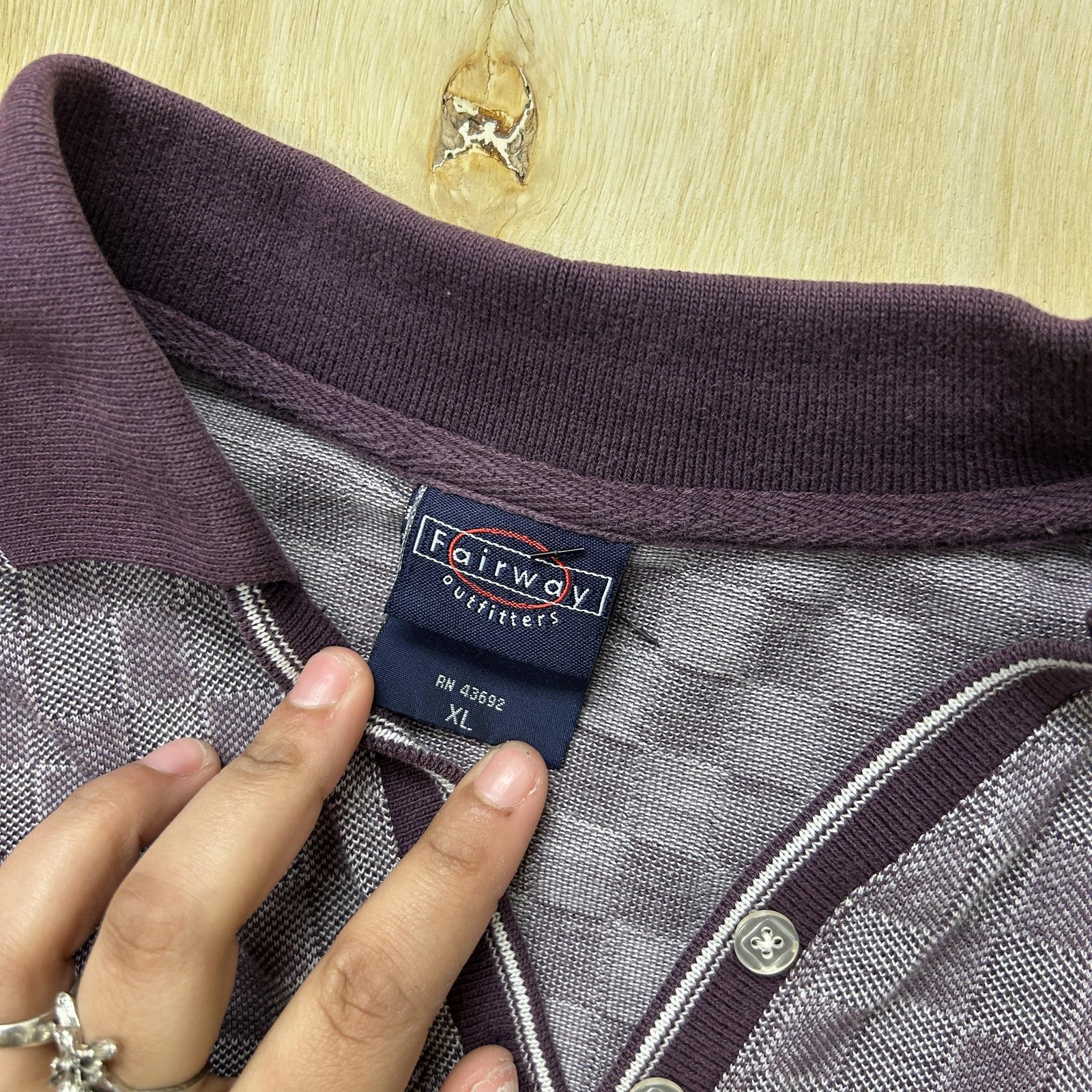Fairway Outfitters Polo Shirt Womens XL Purple Sleeveless Check Knit Golf Casual